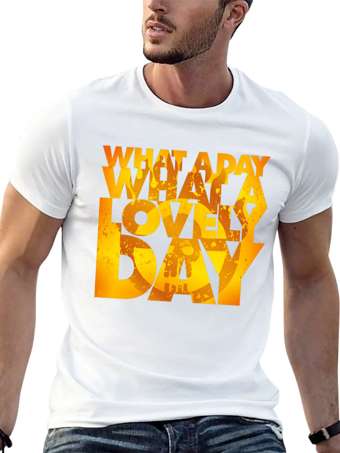 Black What a Lovely Day T-Shirt - Black Graphic Tee view 13