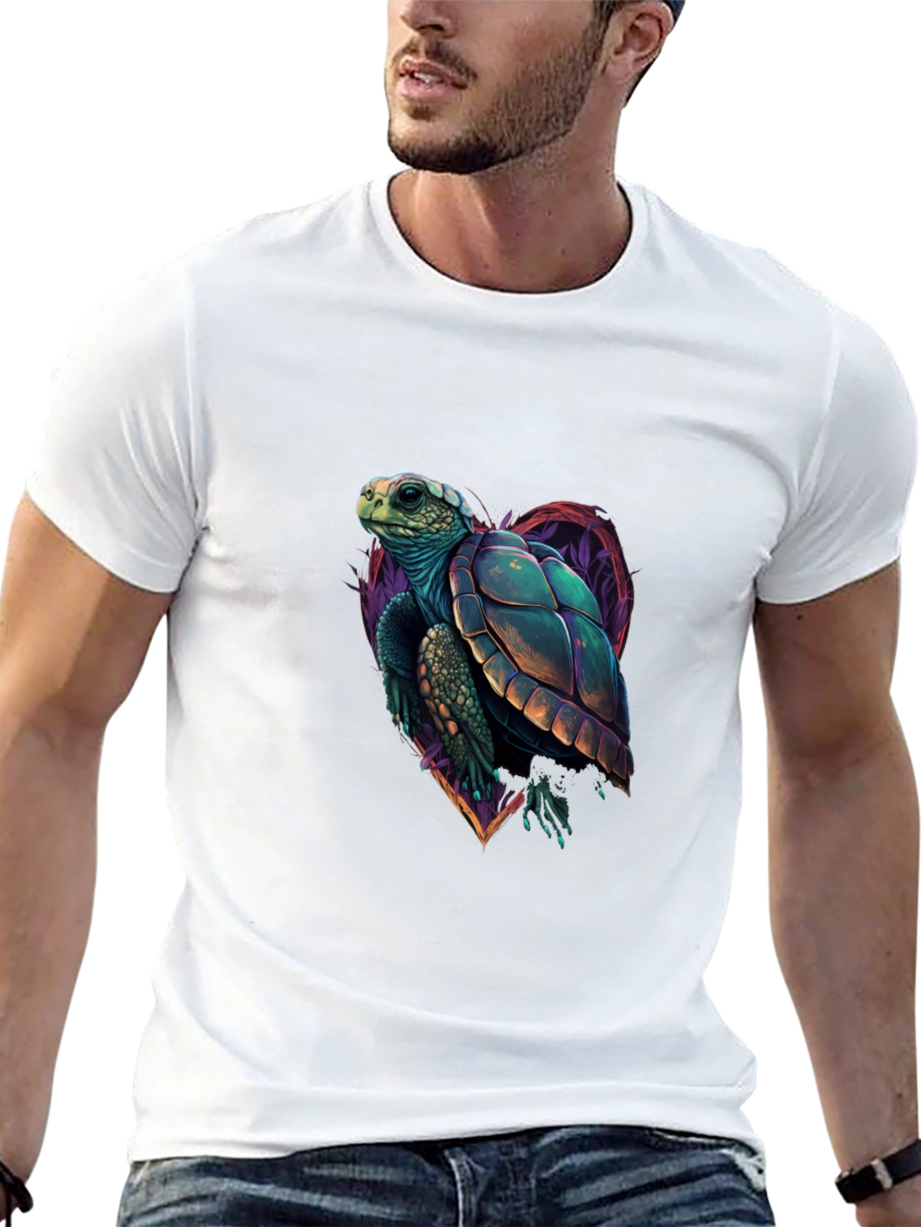 Black Sea Turtle Graphic Tee - Heart Turtle view 13