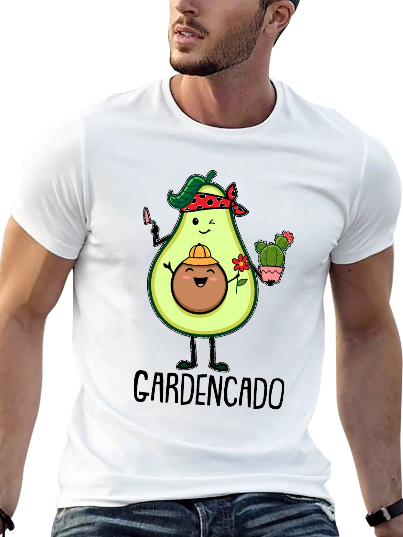 Black Gardencado Funny Avocado Gardener Black T-Shirt view 13