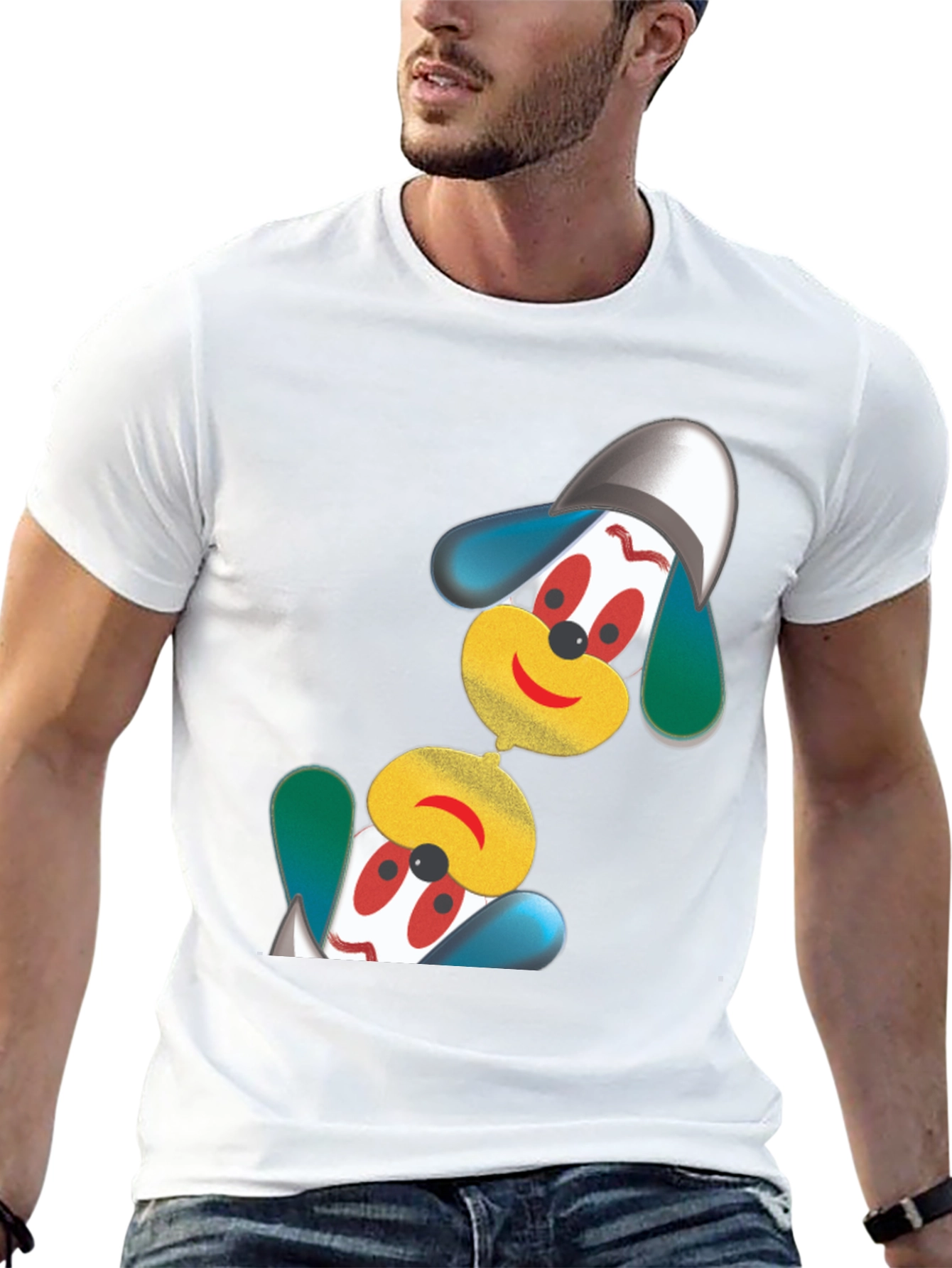 Black Fun Cartoon Character Black T-Shirt view 13