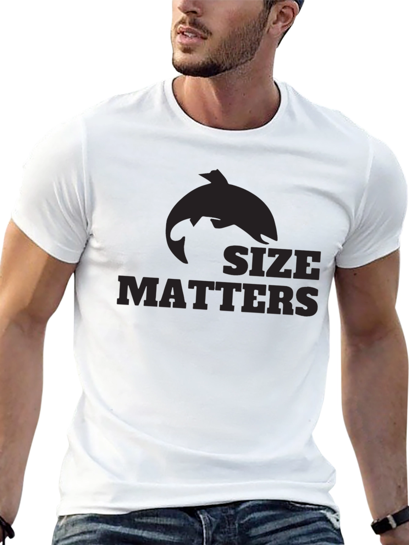 Black Size Matters Funny T-Shirt view 13