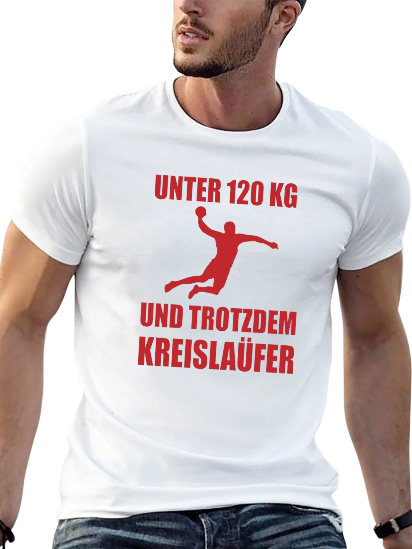 Black Handball Player Under 120 KG T-Shirt view 13