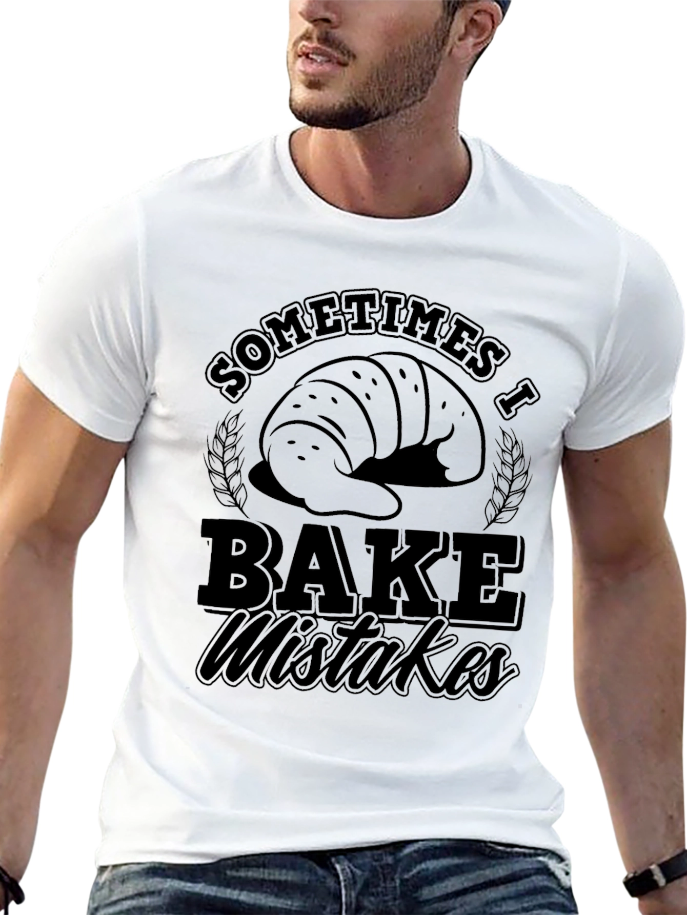 Black Funny Baking T-Shirt - Sometimes I Bake Mistakes view 13