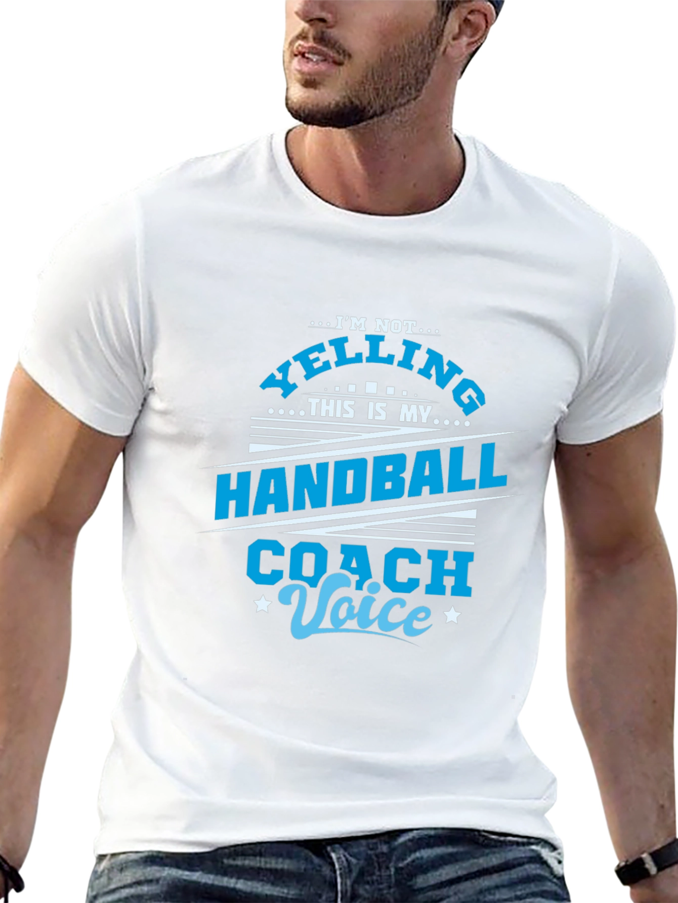 Black Handball Coach Voice T-Shirt - Funny Sports Tee view 13