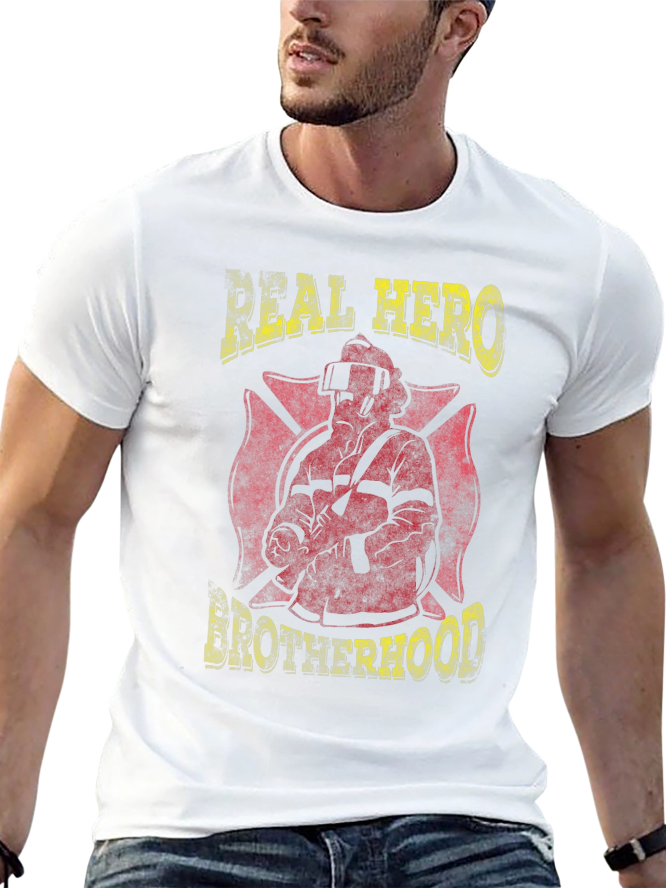 Black Real Hero Brotherhood Graphic T-Shirt view 13