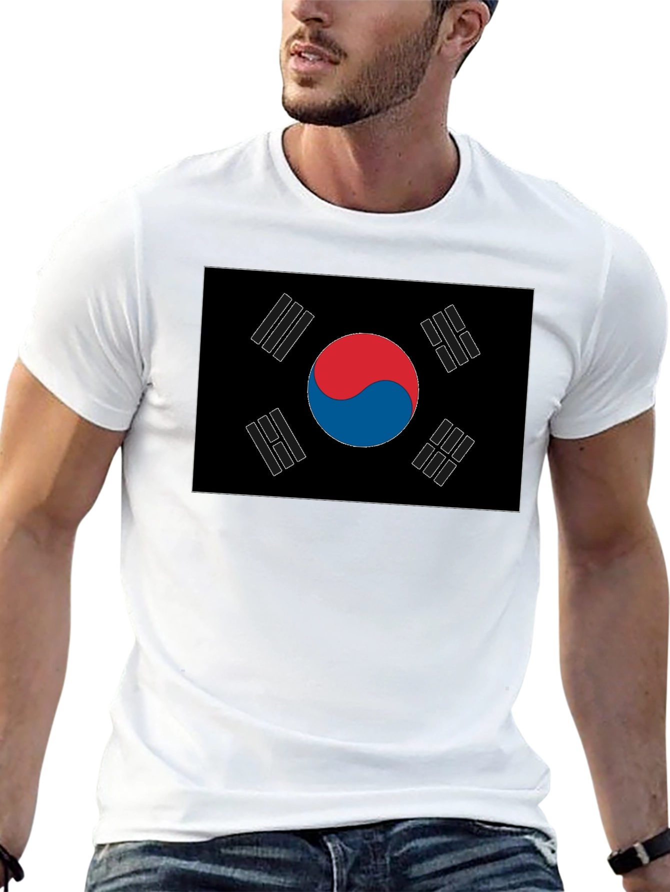 Black South Korea Flag Graphic T-Shirt view 13