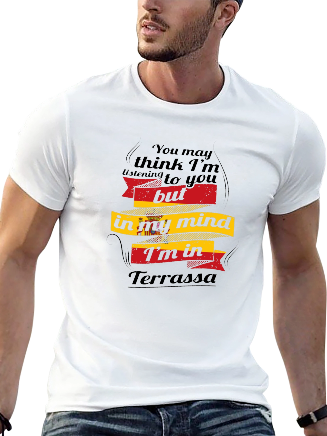 Black Terrassa Mind T-Shirt - Funny Travel Tee view 13