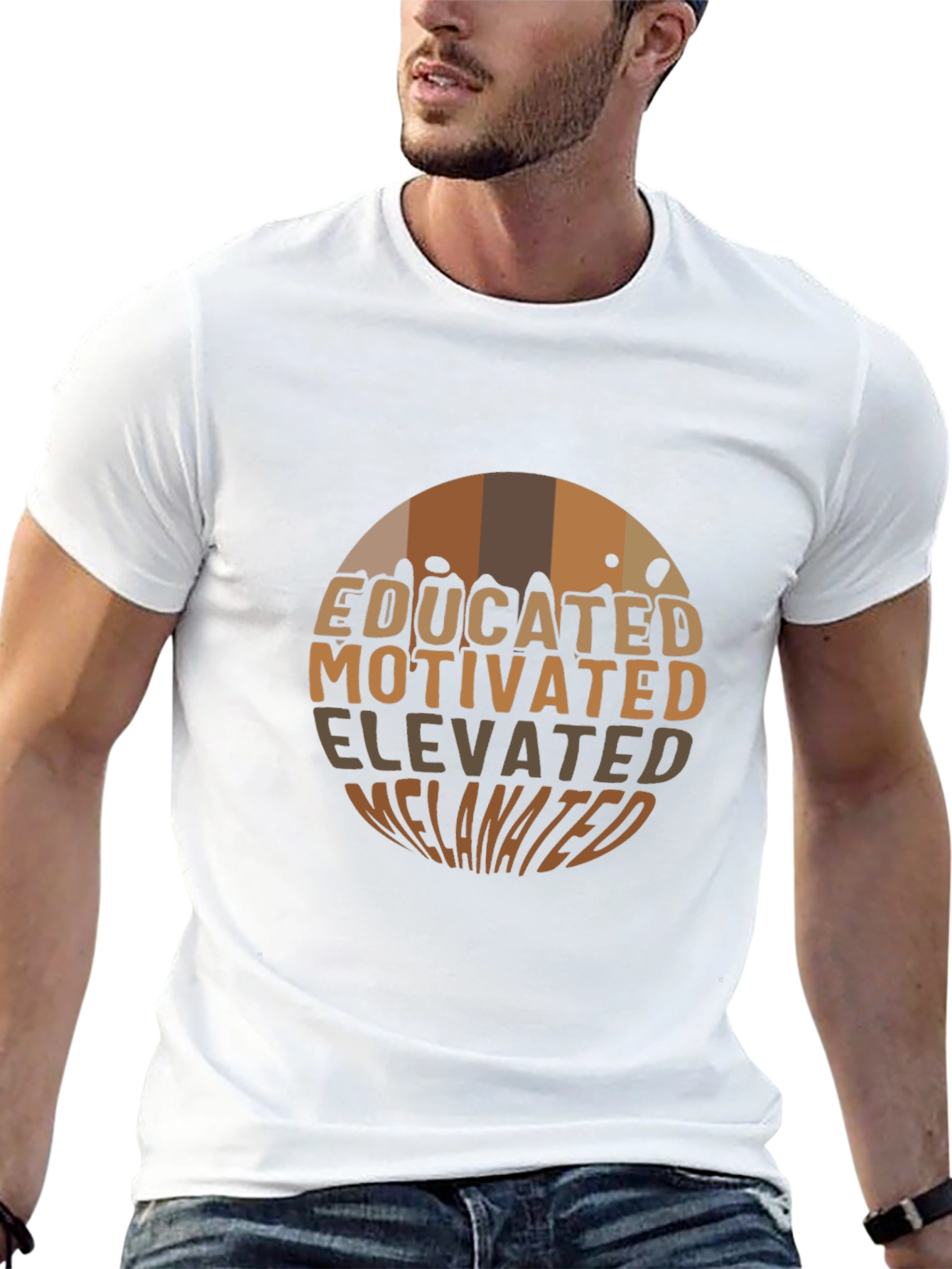 Black Educated Motivated Elevated Melanin T-Shirt view 13