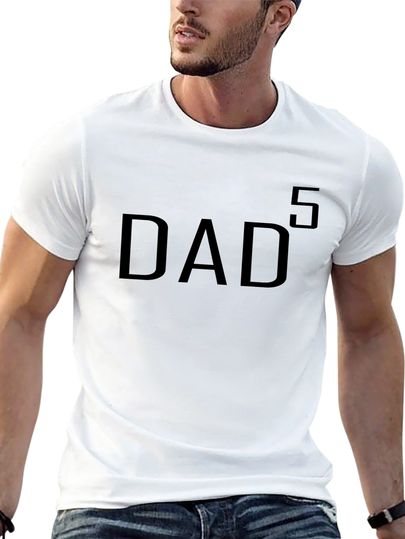 Black DAD to the 5th Power Black T-Shirt view 13