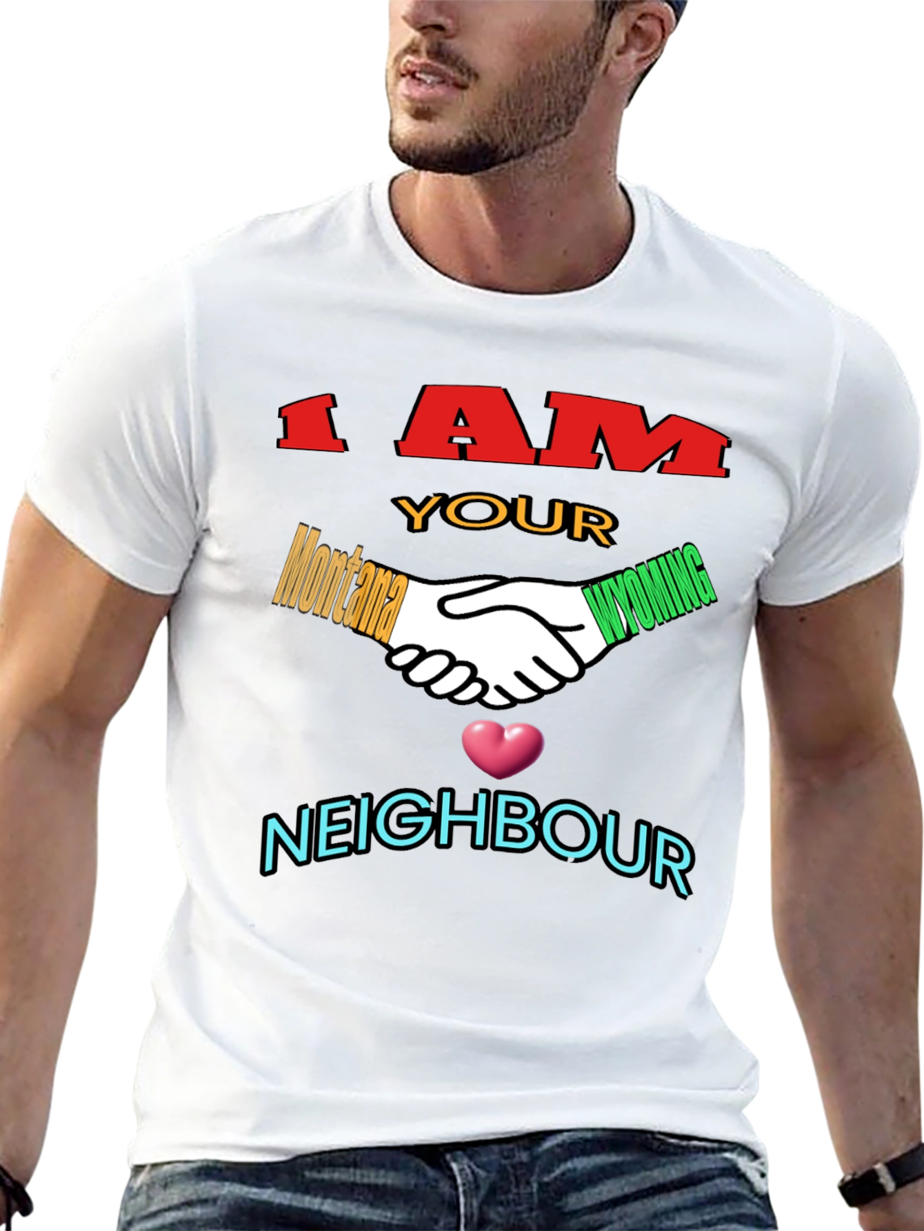 Black I Am Your Neighbour T-Shirt view 13