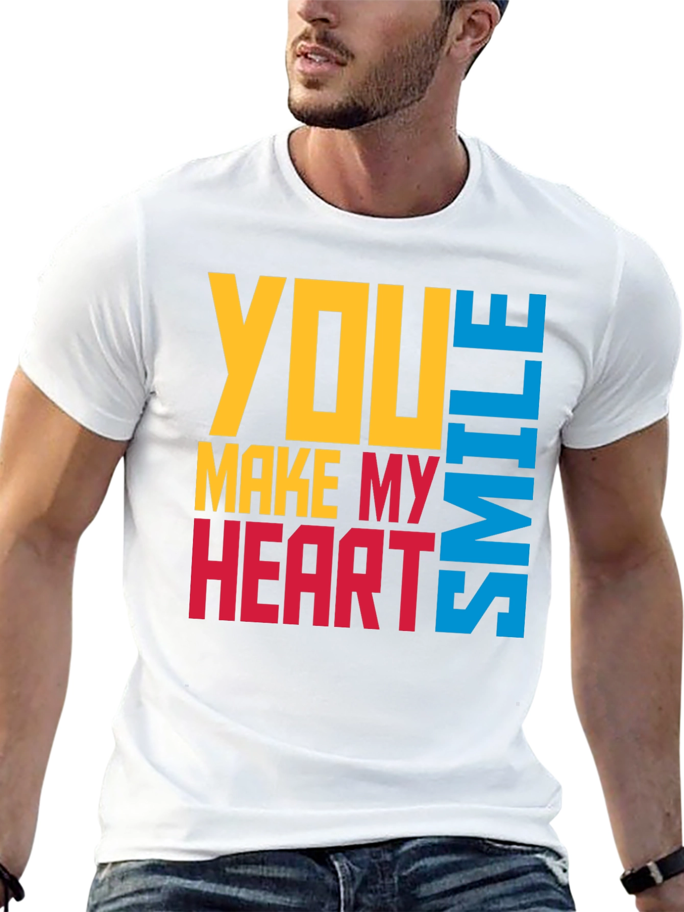Black You Make My Heart Smile Graphic T-Shirt view 13