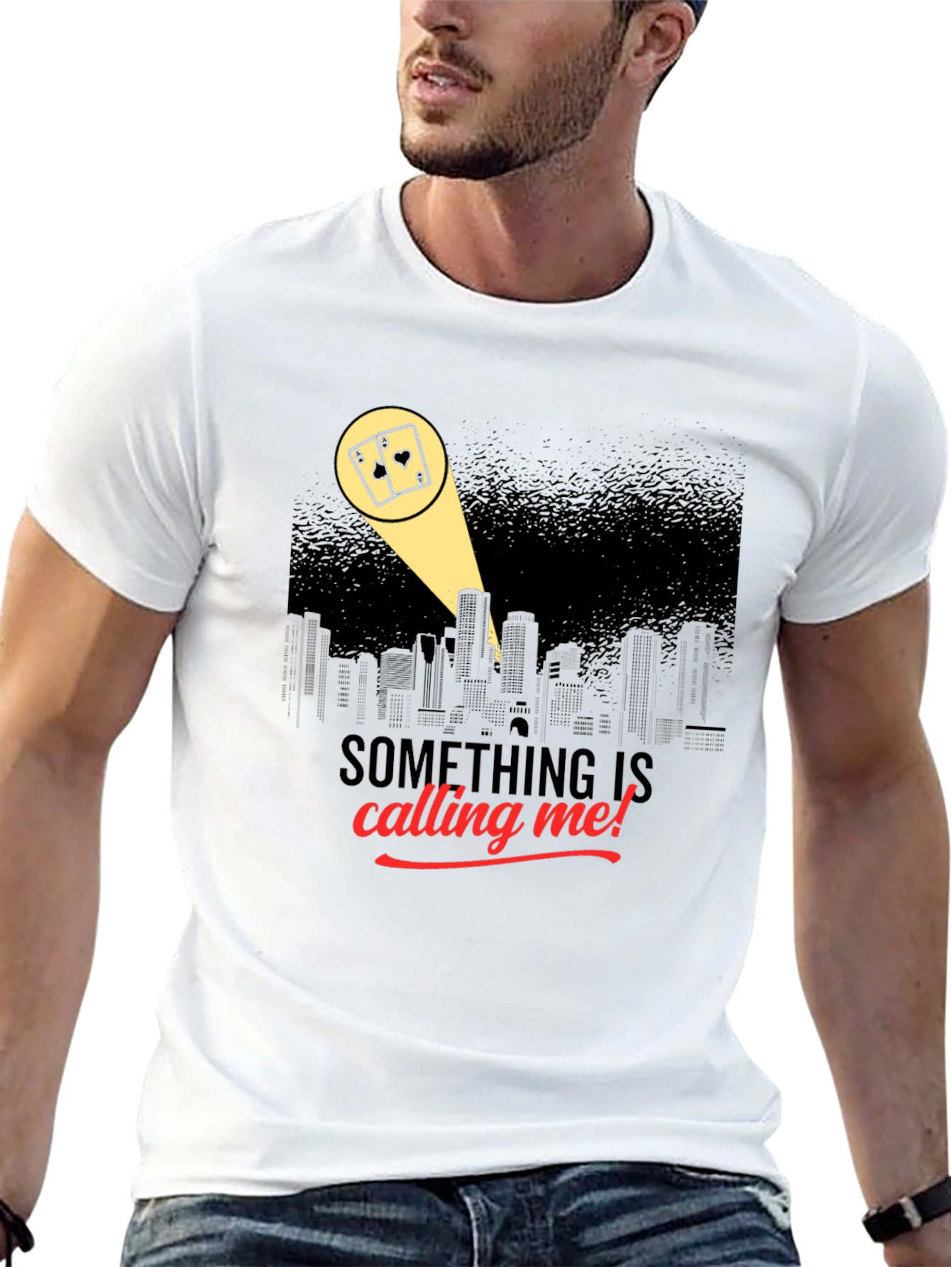 Black Calling Me T-Shirt - Gambling Spotlight Design view 13
