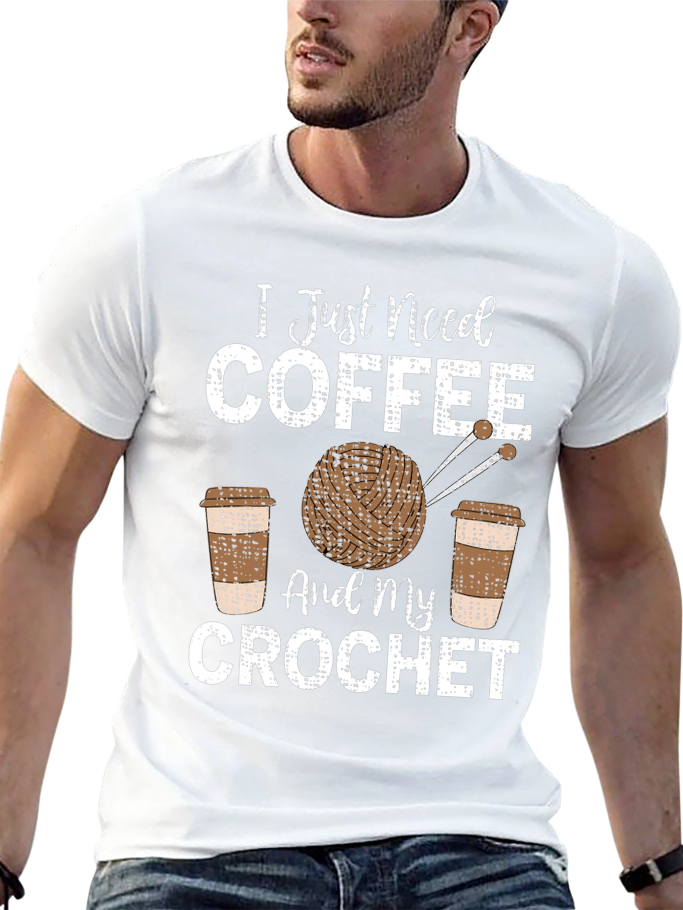 Black Coffee and Crochet T-Shirt - Hobby Lover's Tee view 13