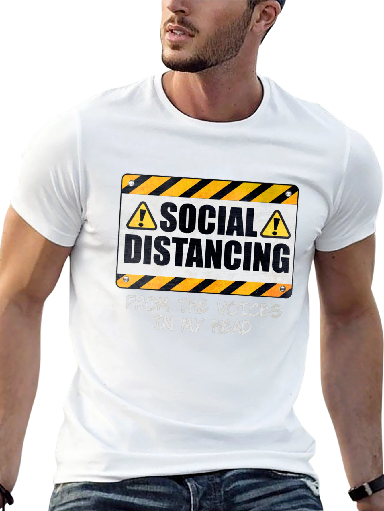 Black Social Distancing From Voices T-Shirt view 13
