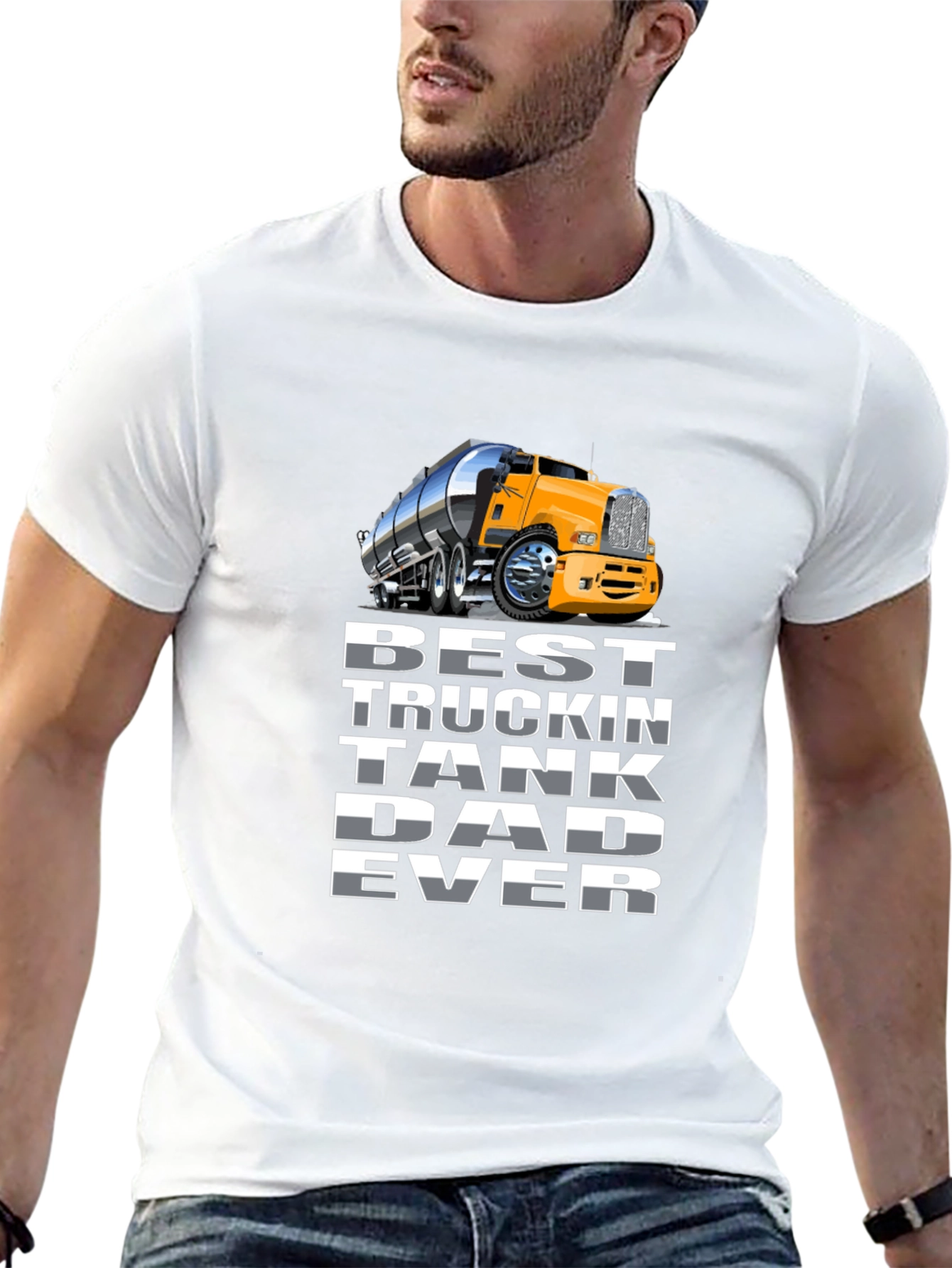 Black Best Truckin' Tank Dad Ever T-Shirt view 13