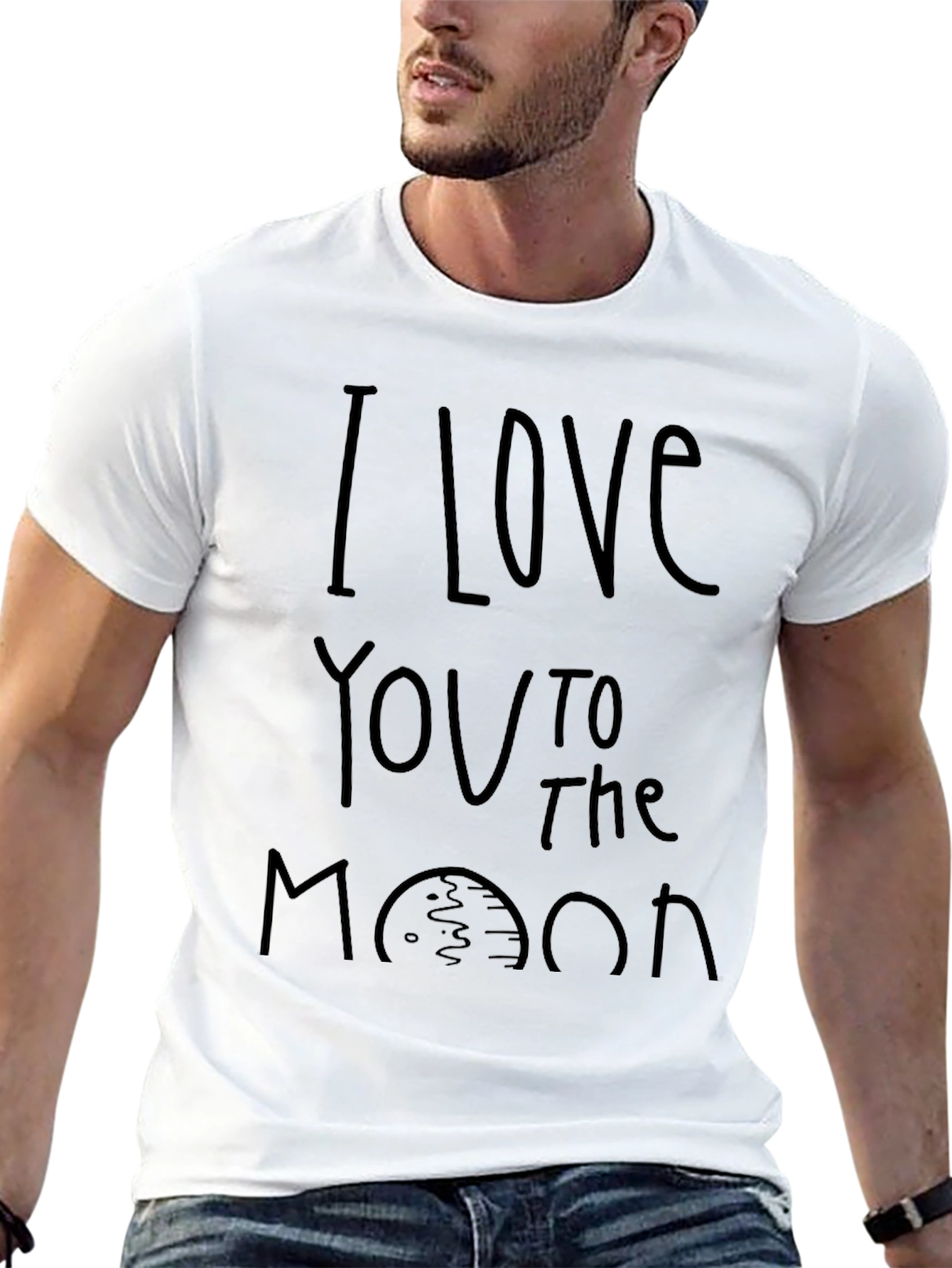 Black I Love You To The Moon Black Tee view 13
