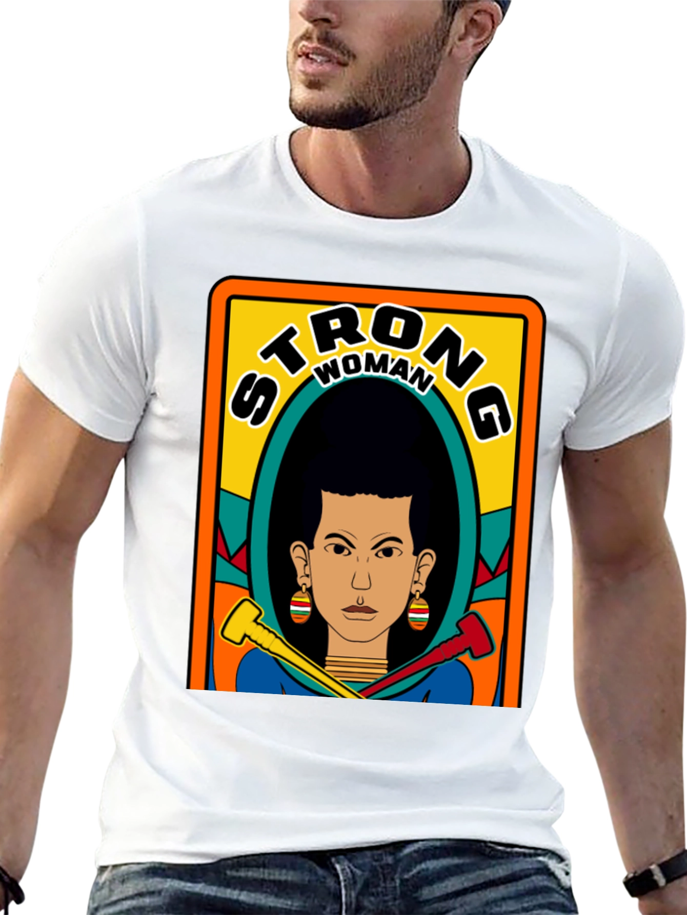 Black Strong Woman Graphic Tee - Black view 13