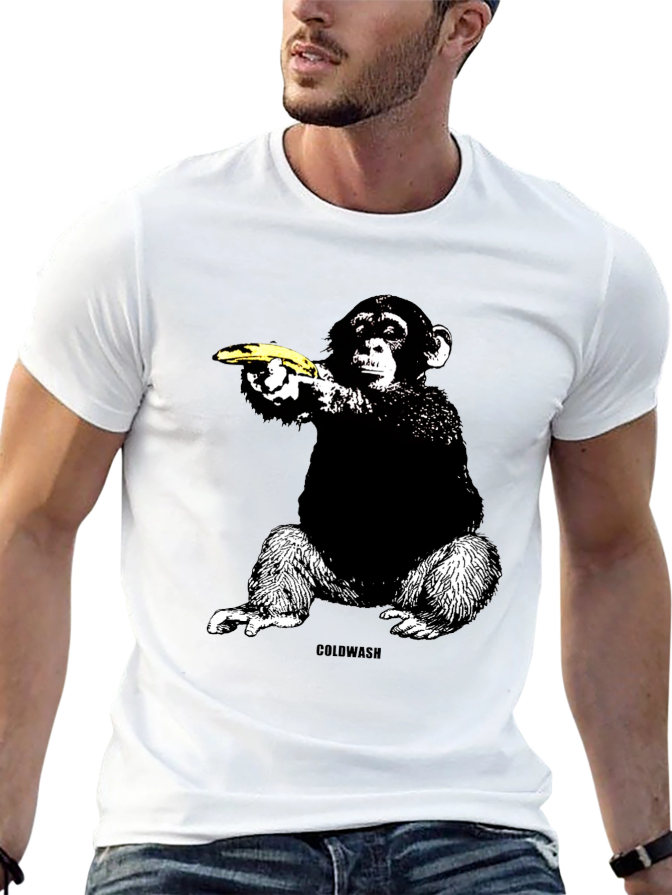 Black Banana Gun Monkey T-Shirt - Unique Graphic Tee view 13