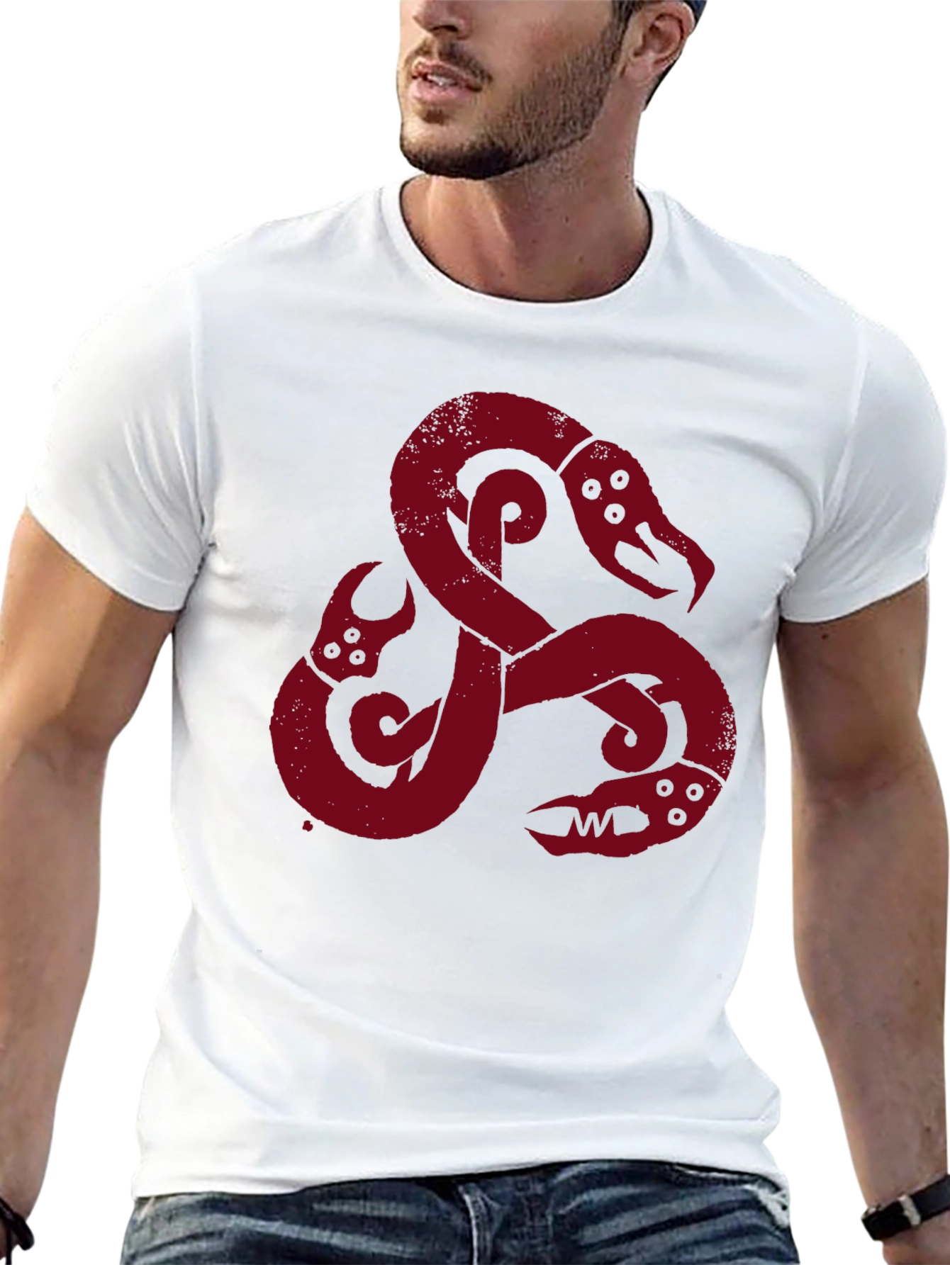 Black Viking Serpent Graphic Tee - Men's Black T-Shirt view 13
