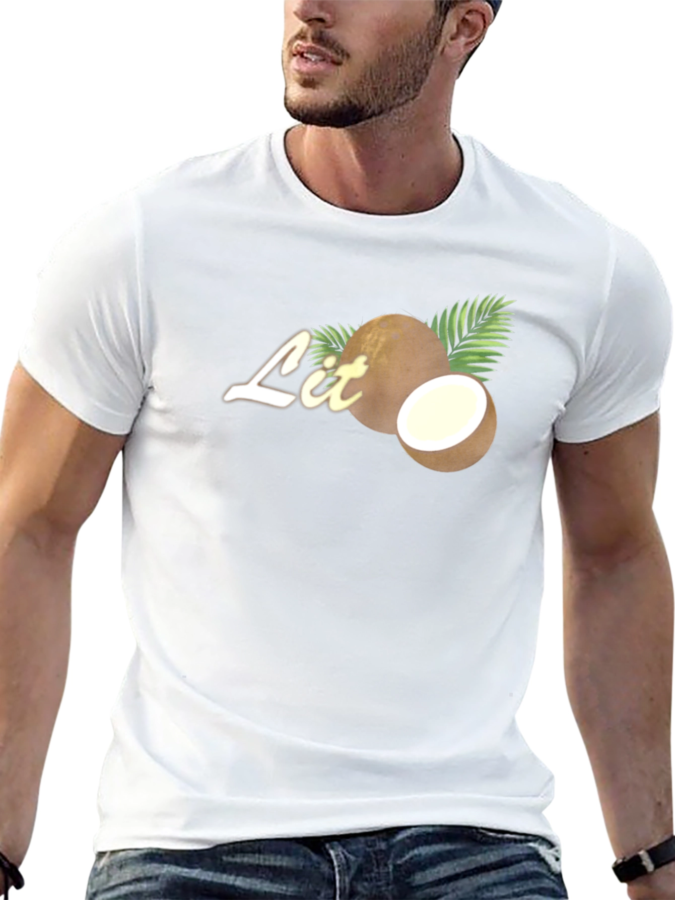 Black Coconut Lit Tee - Tropical Vibes T-Shirt view 13