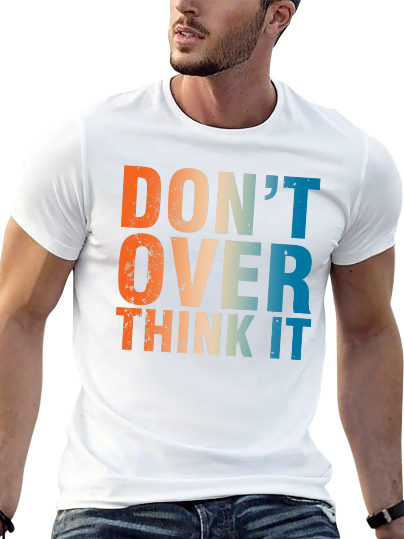 Black Don't Over Think It - Retro Graphic T-Shirt view 13