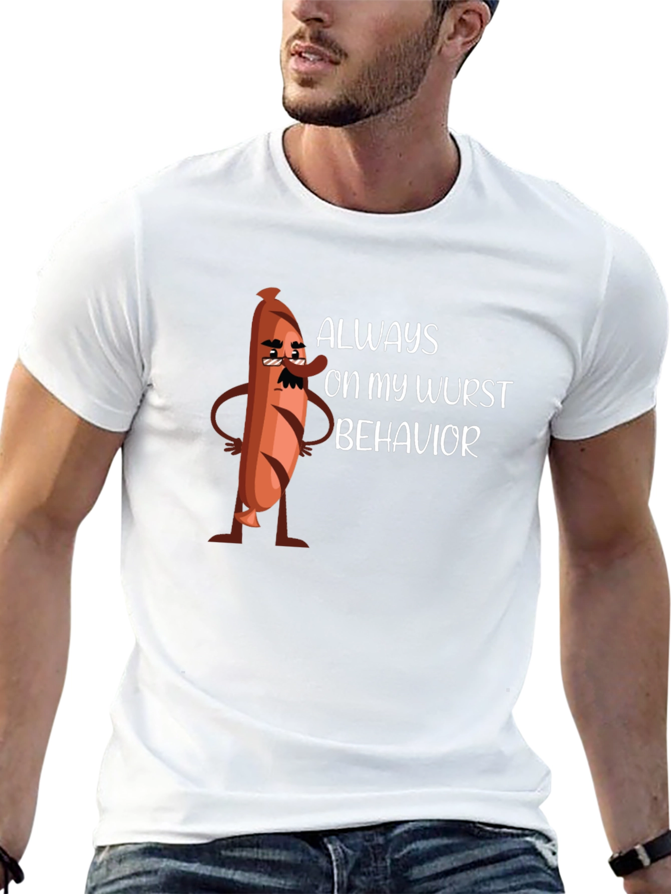Black Always On My Wurst Behavior Graphic Tee view 13