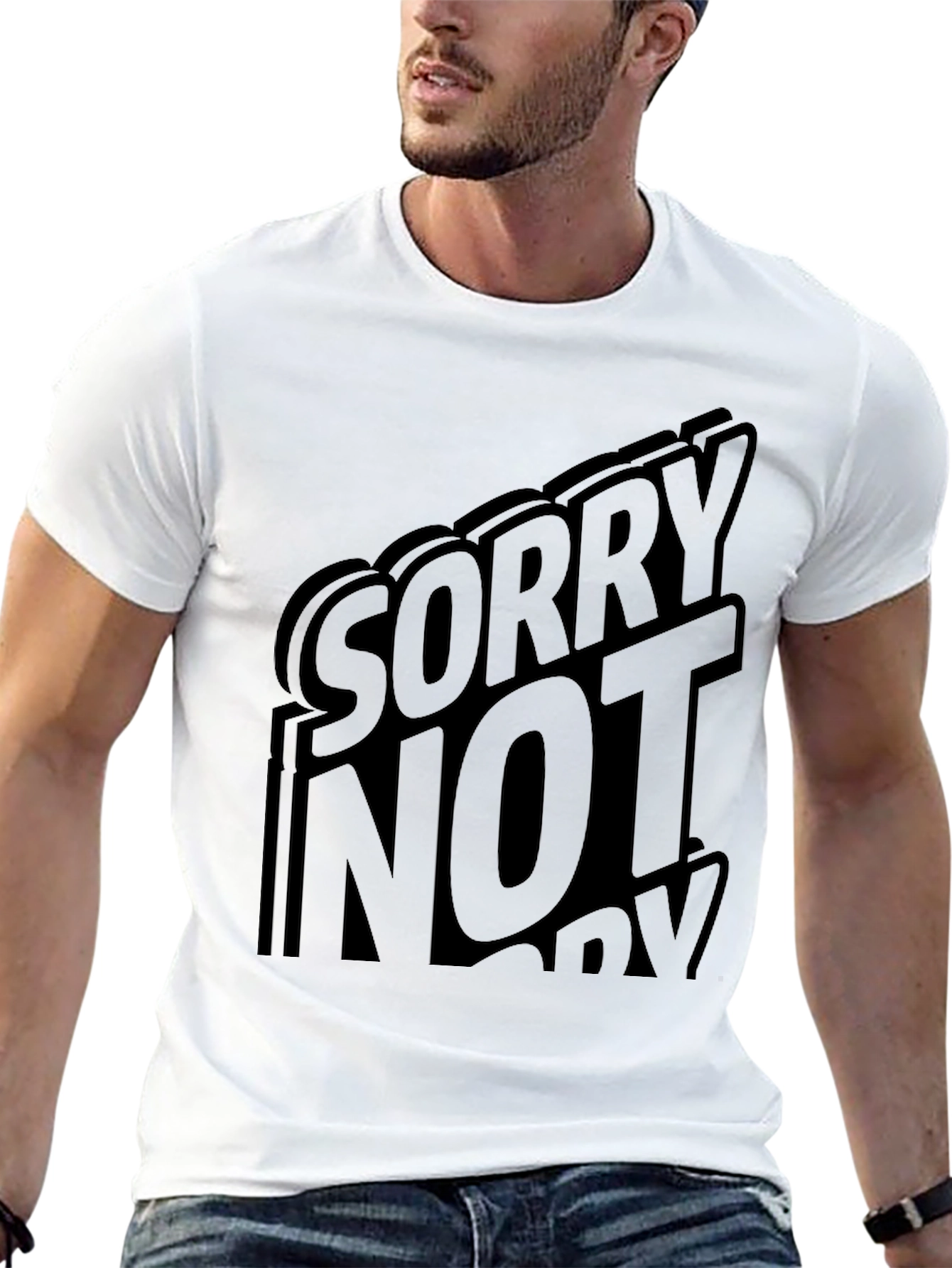 Black Sorry Not Sorry Black Graphic T-Shirt view 13