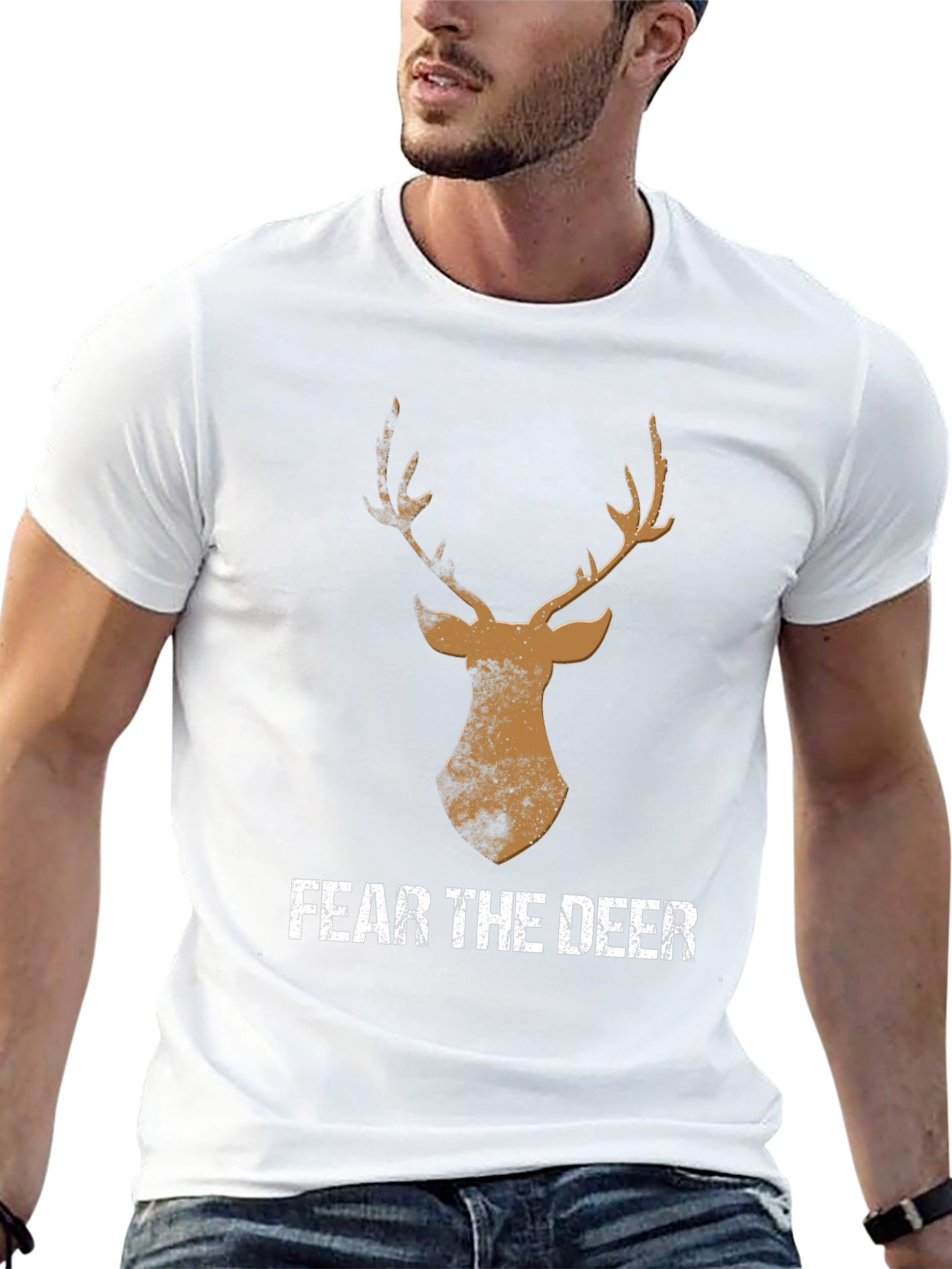 Black Fear the Deer Graphic Tee - Men's Black T-Shirt view 13