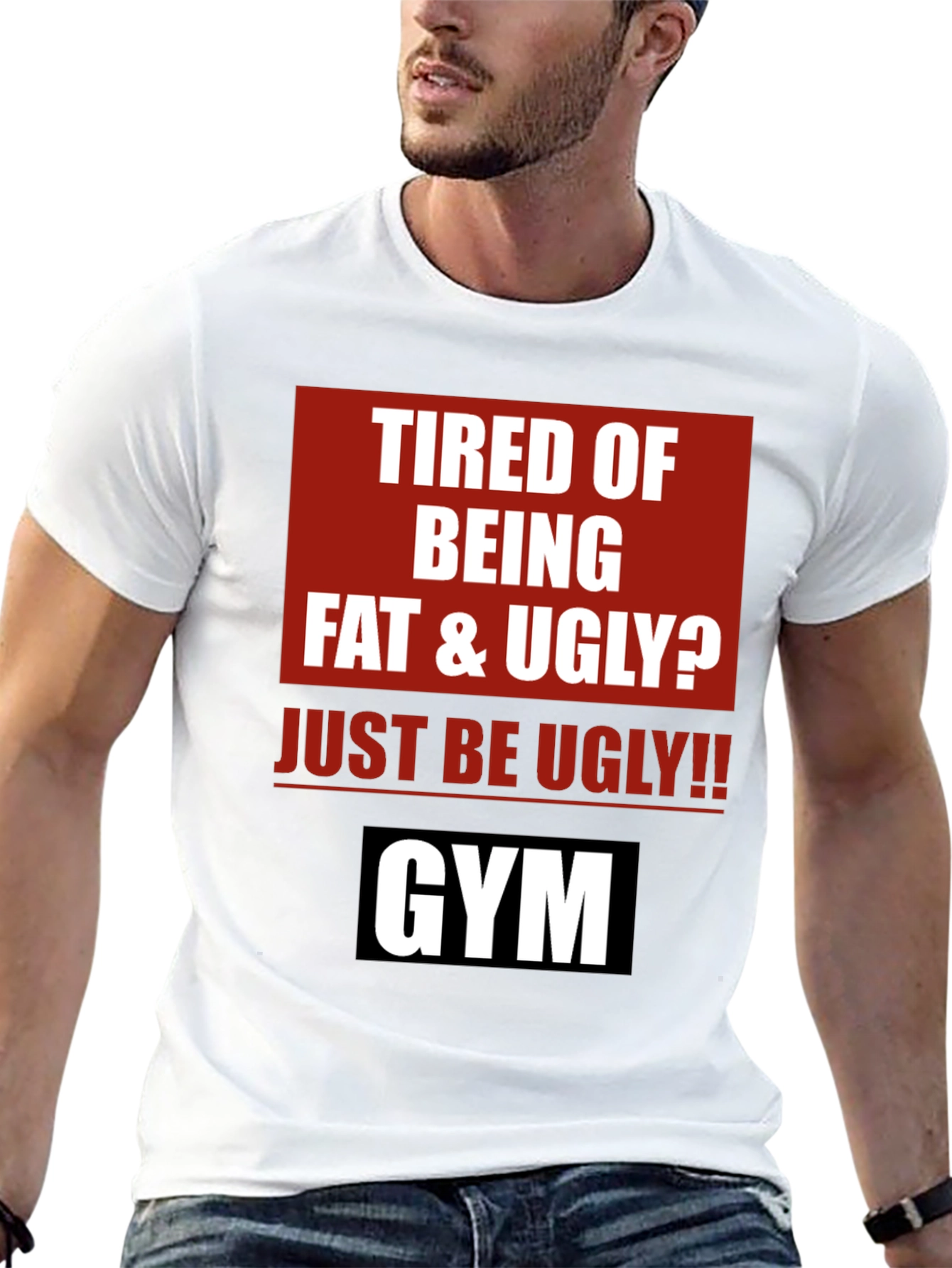 Black Funny Gym Motivation T-Shirt - Just Be Ugly! view 13