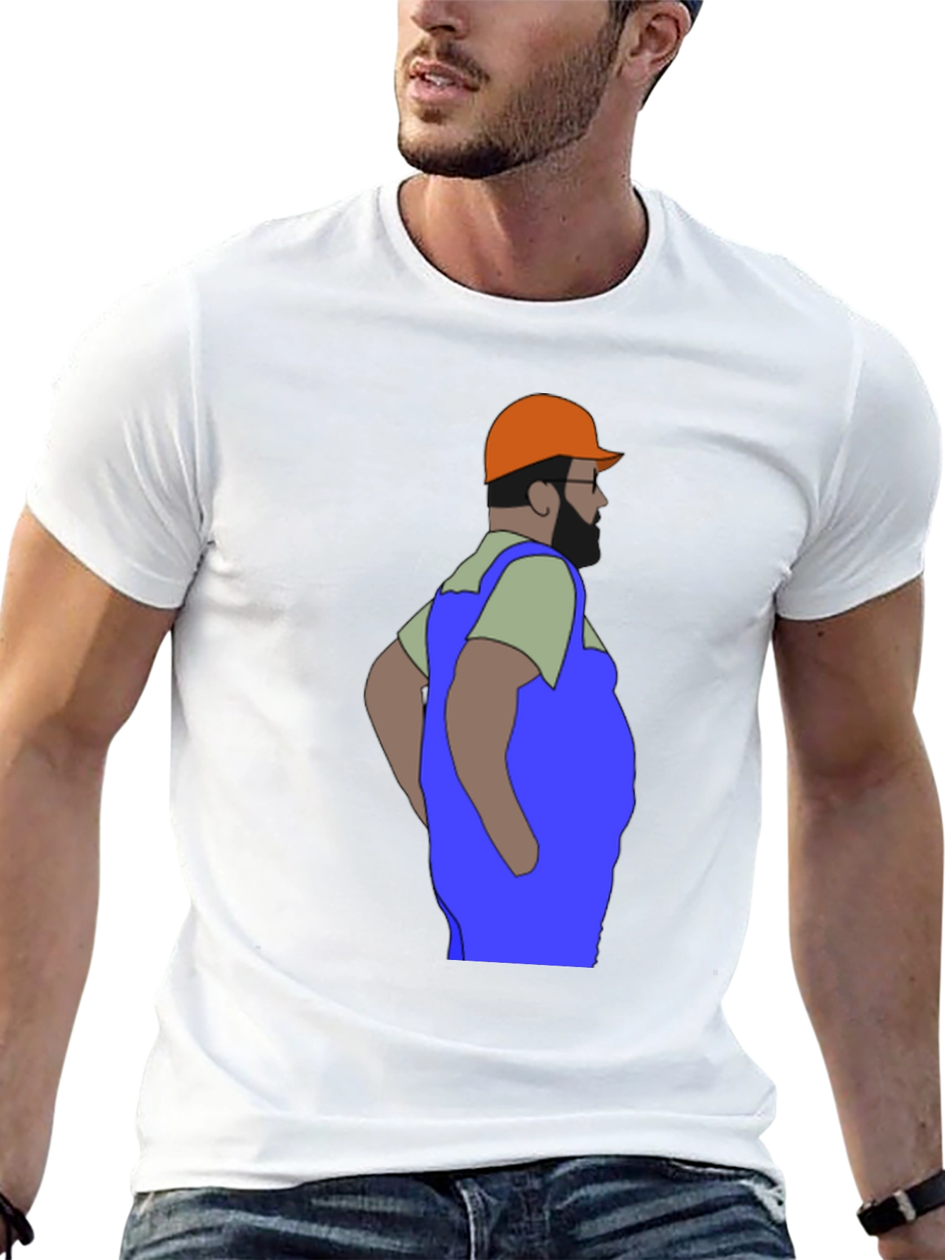 Black Cartoon Plumber Graphic T-Shirt view 13