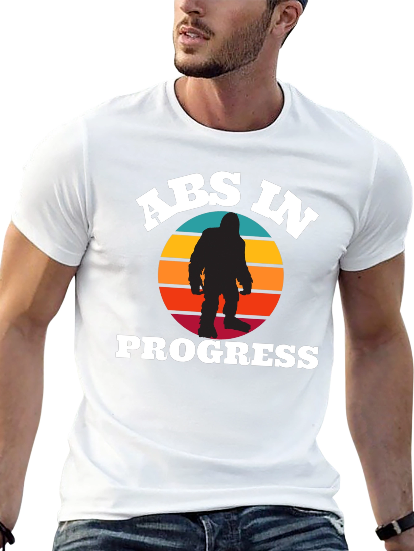 Black Abs In Progress Bigfoot Graphic Tee view 13