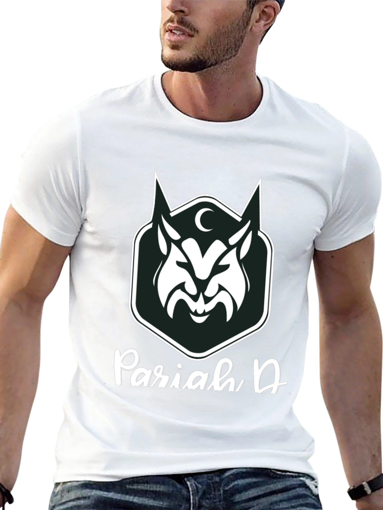 Black Pariah D Graphic Tee - Dark Wolf Design view 13