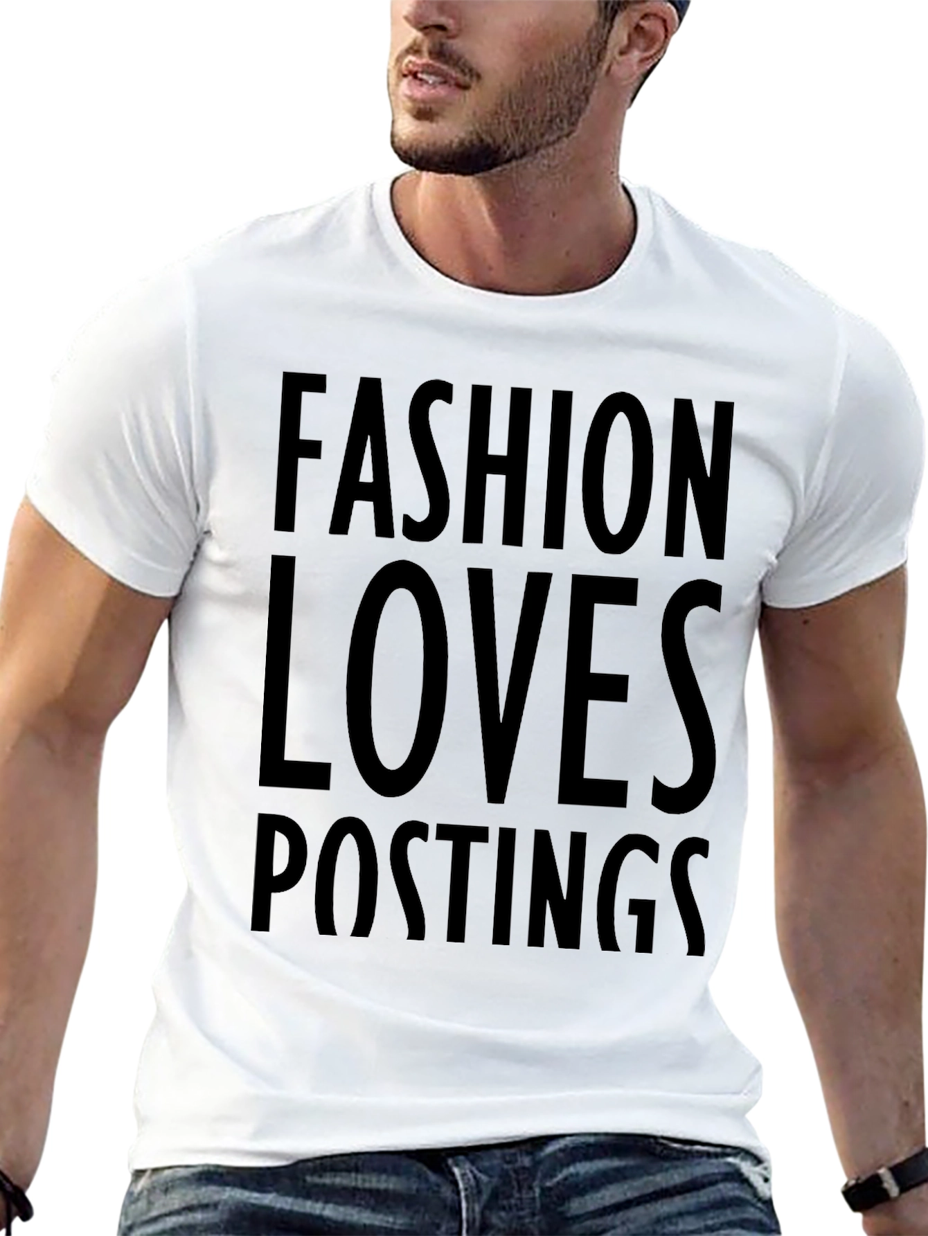 Black Fashion Loves Postings Graphic Tee - Mens Black T-Shirt view 13