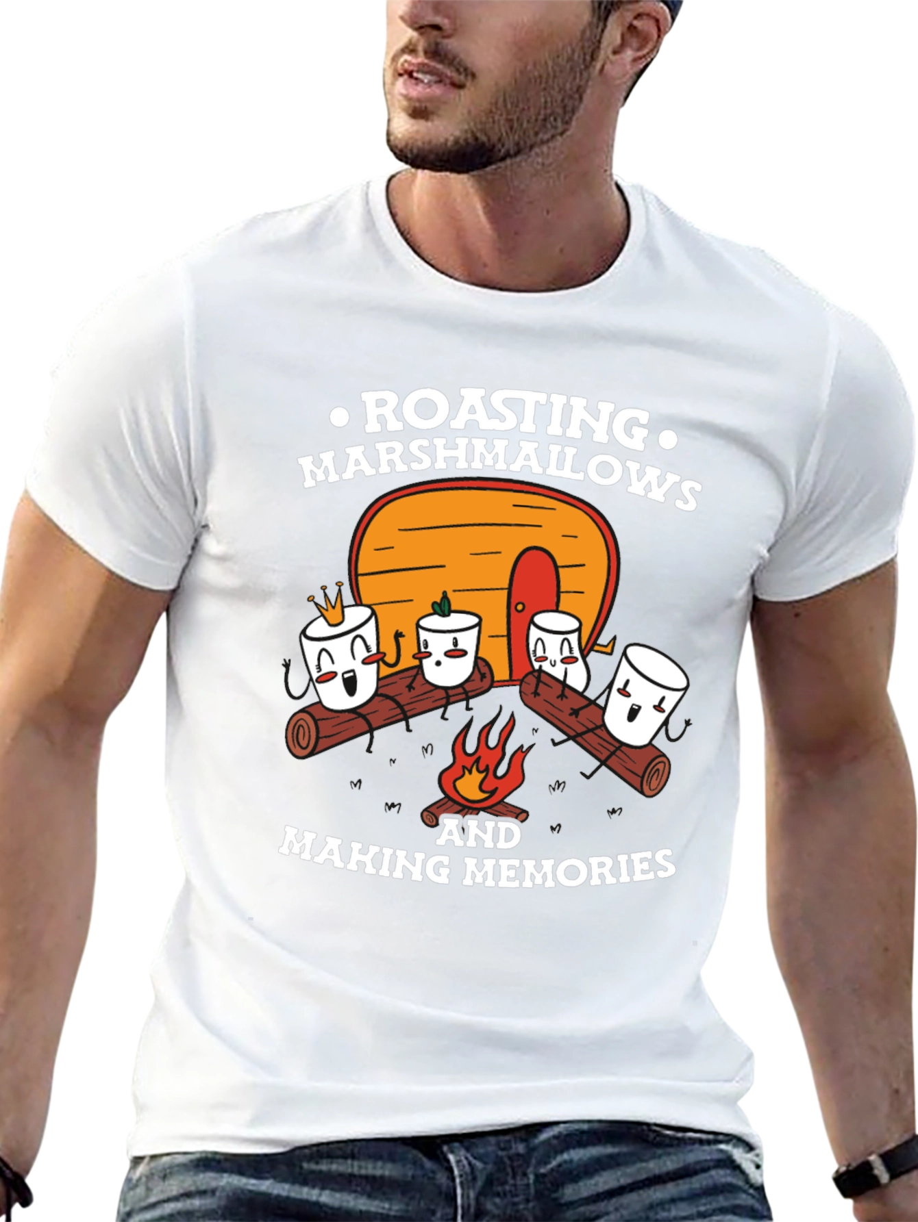 Marshmallow Roasting Memories Graphic T-Shirt - 13
