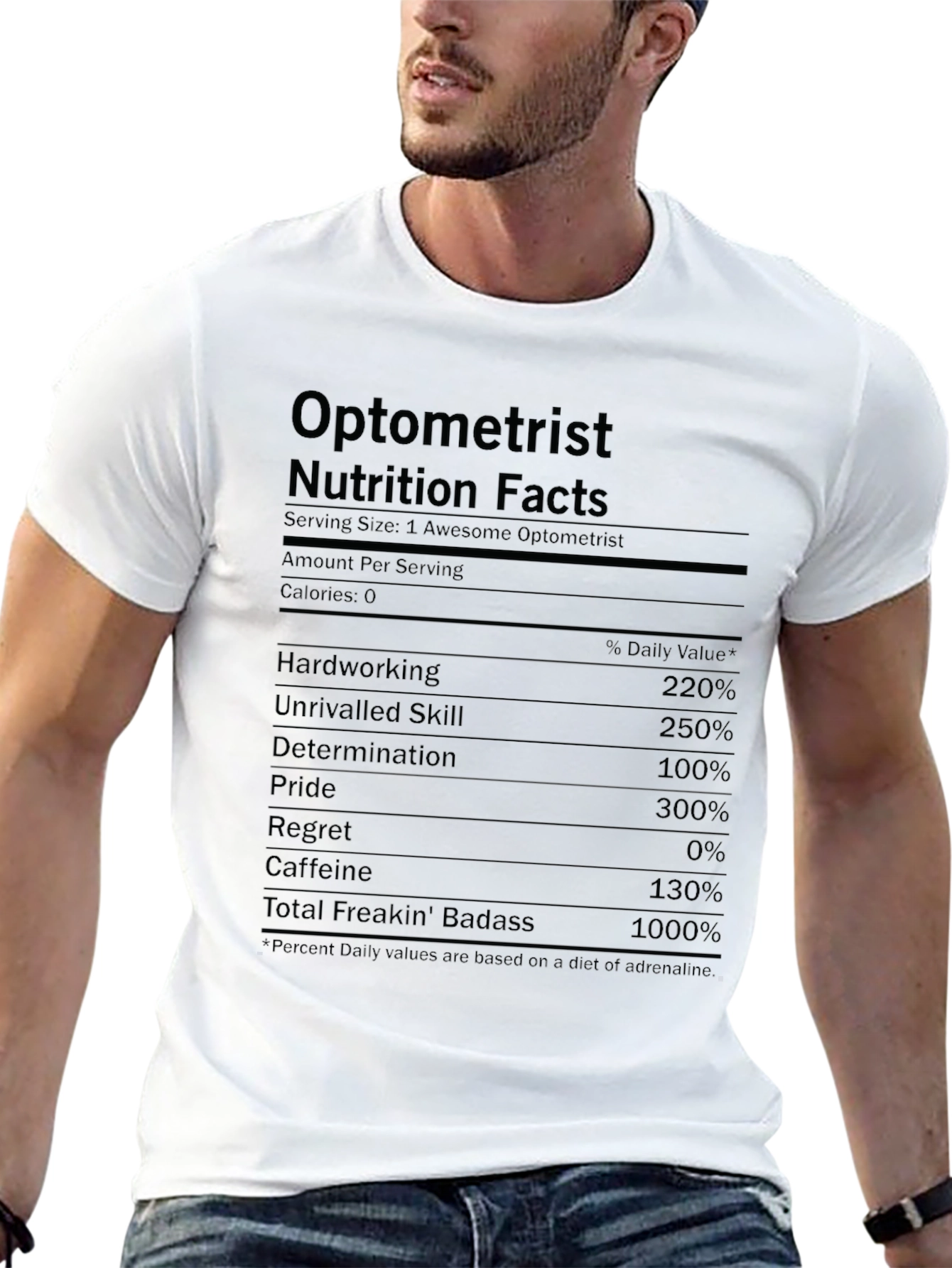 Black Optometrist Nutrition Facts T-Shirt - Funny Eye Doctor Gift view 13