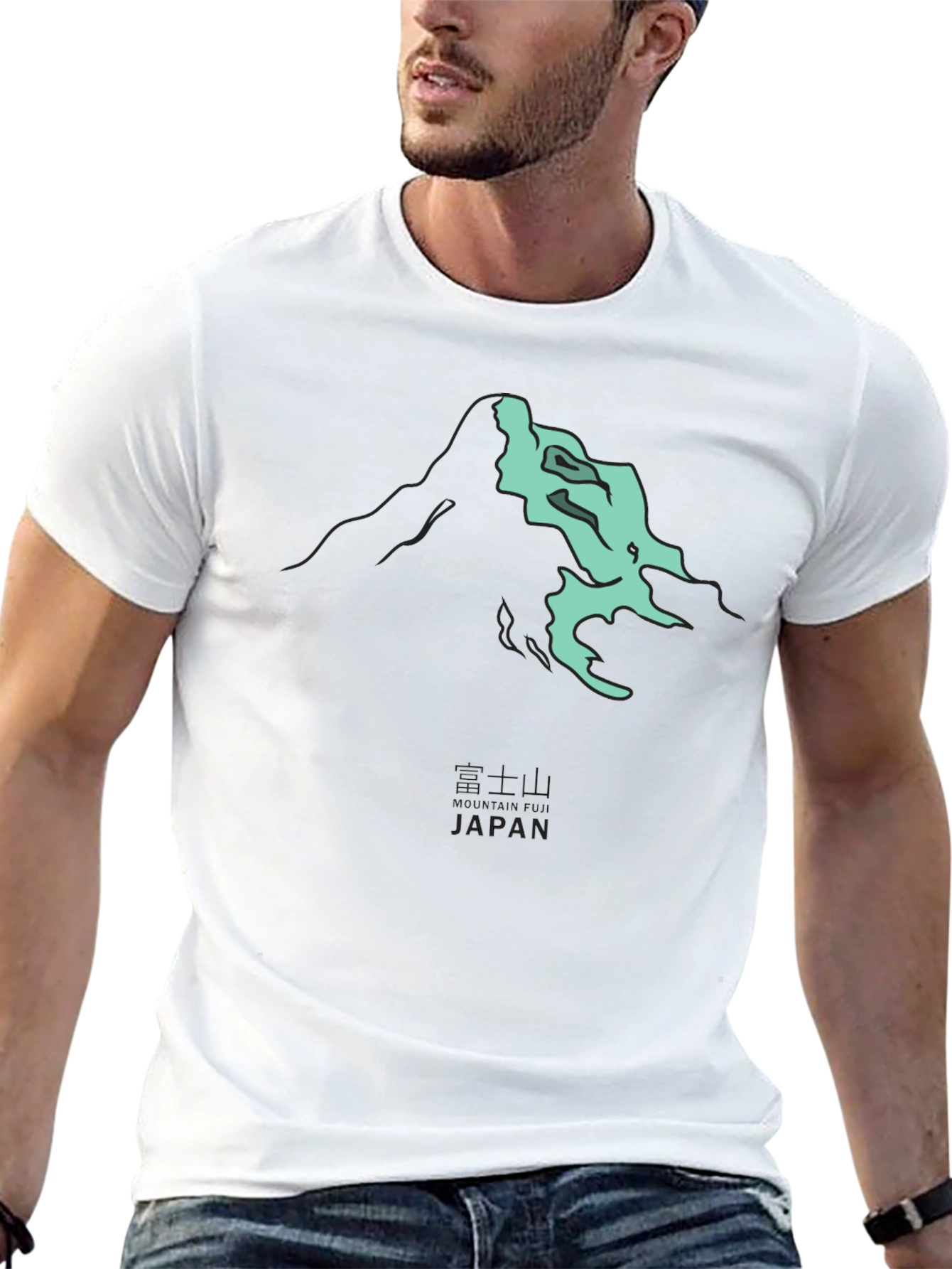 Black Black Mt. Fuji Japan Graphic Tee view 13