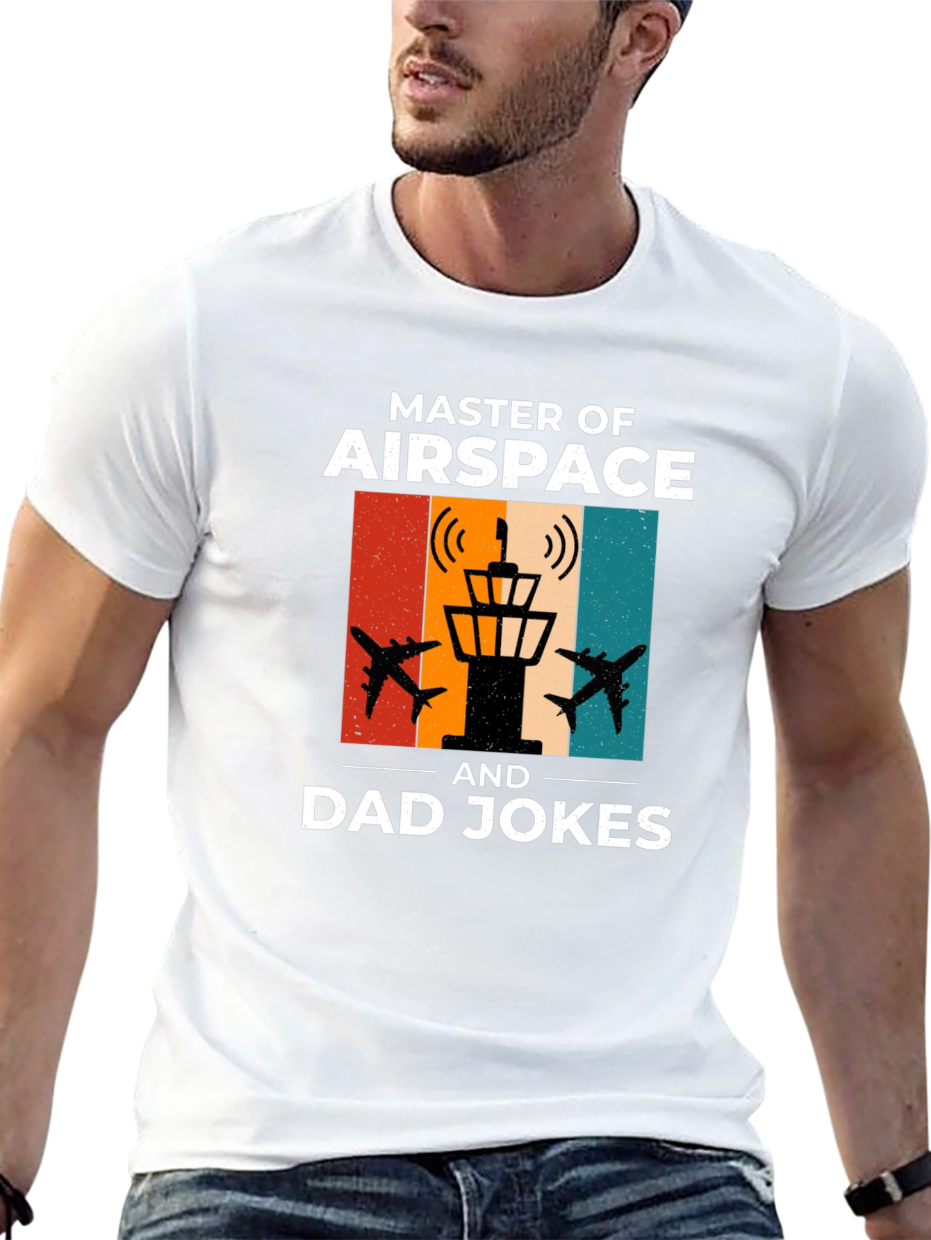 Black Master of Airspace Dad Jokes Funny T-Shirt view 13