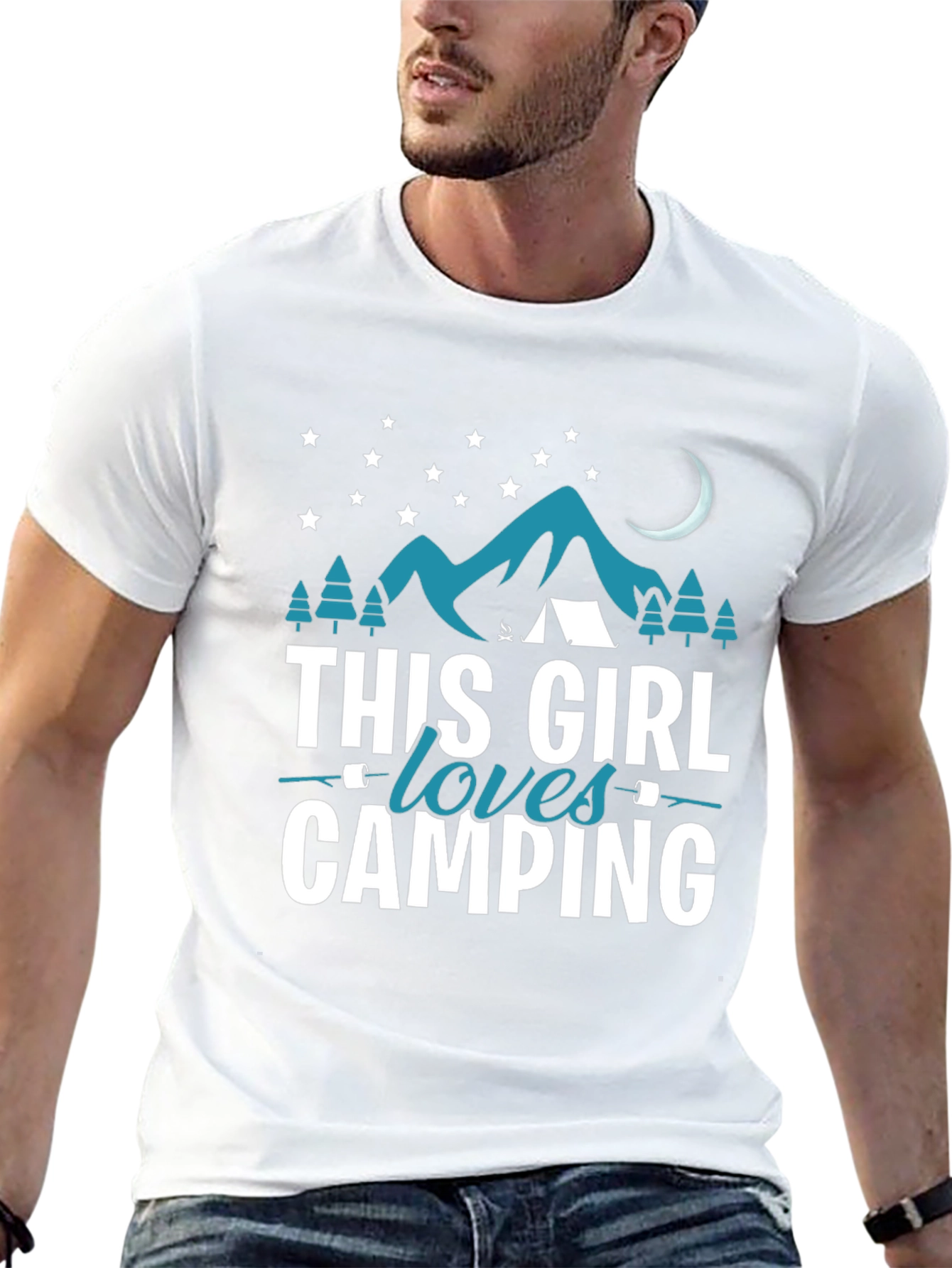 Black This Girl Loves Camping T-Shirt view 13