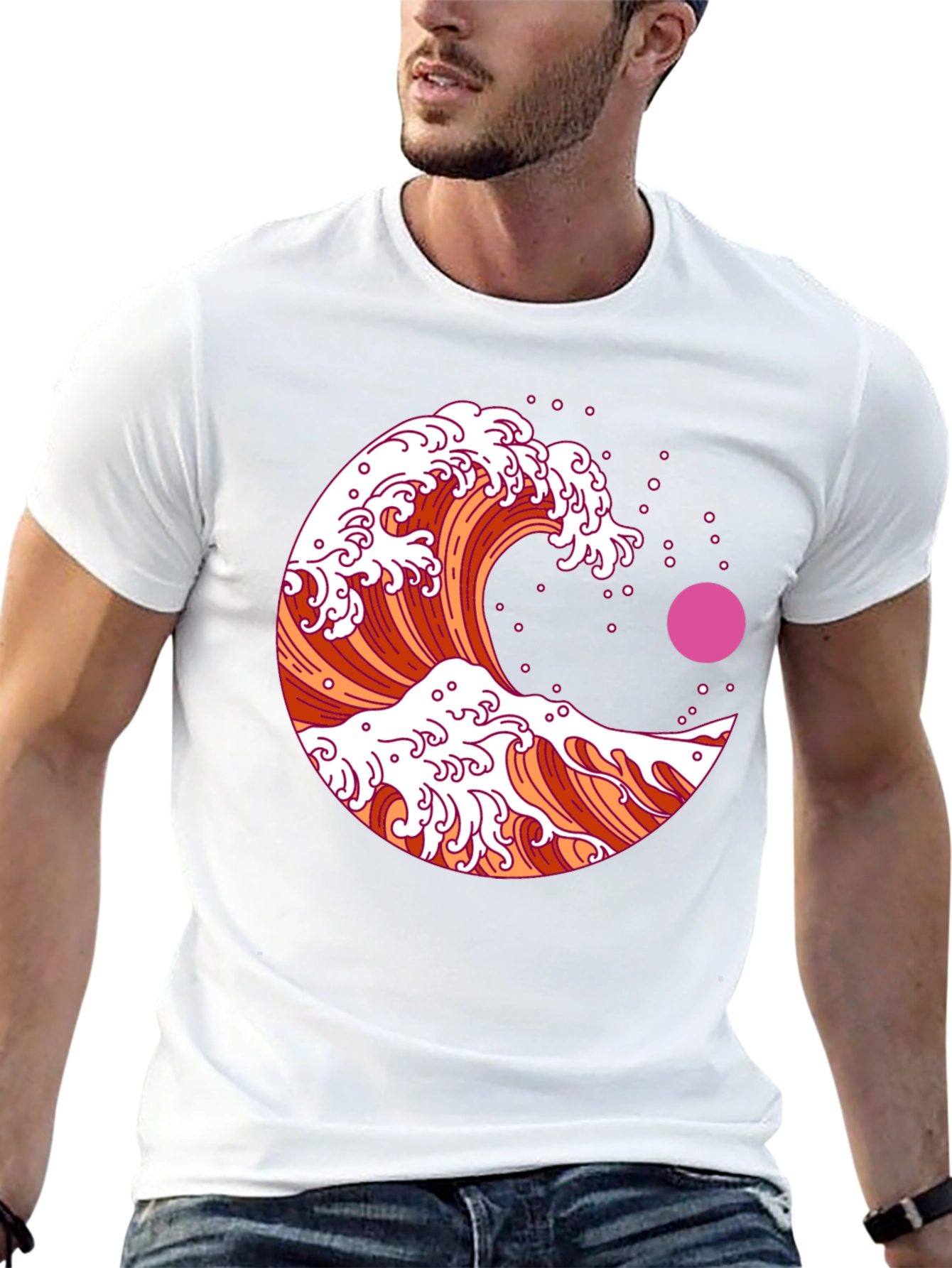 Black Great Wave Graphic Tee - Black view 13