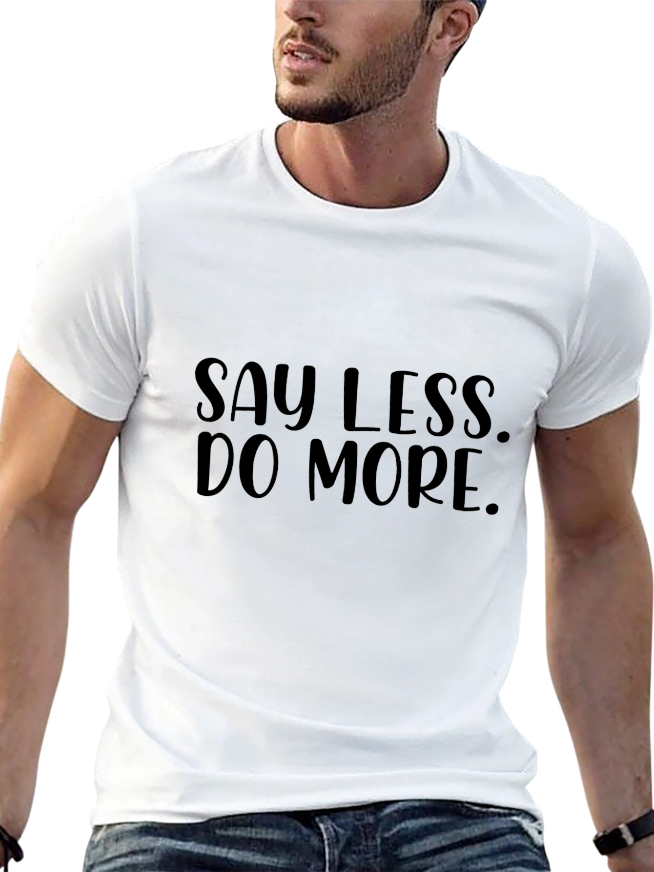 Black Say Less Do More Black Graphic Tee view 13