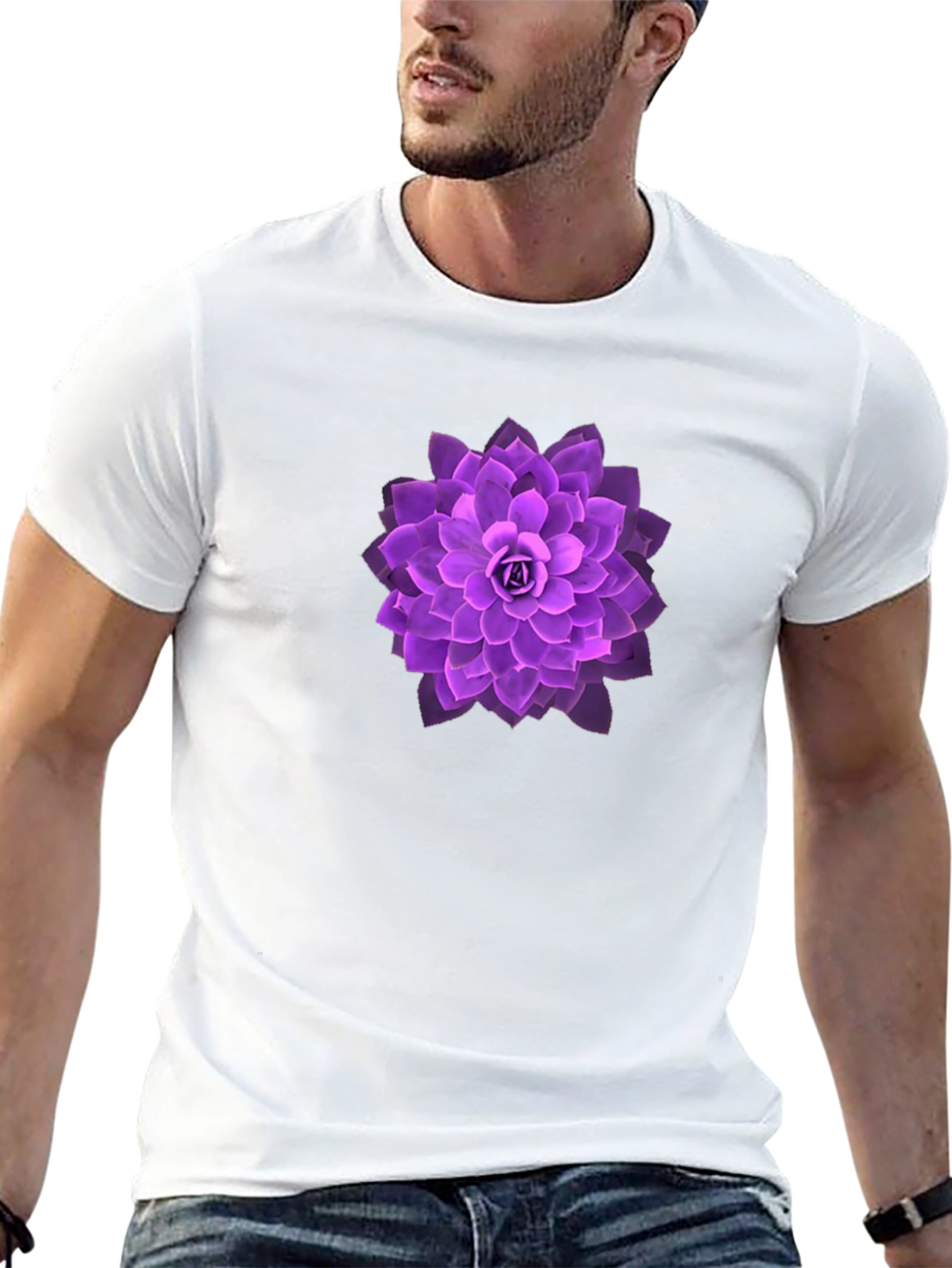 Black Purple Lotus Graphic Tee - Soft & Stylish view 13