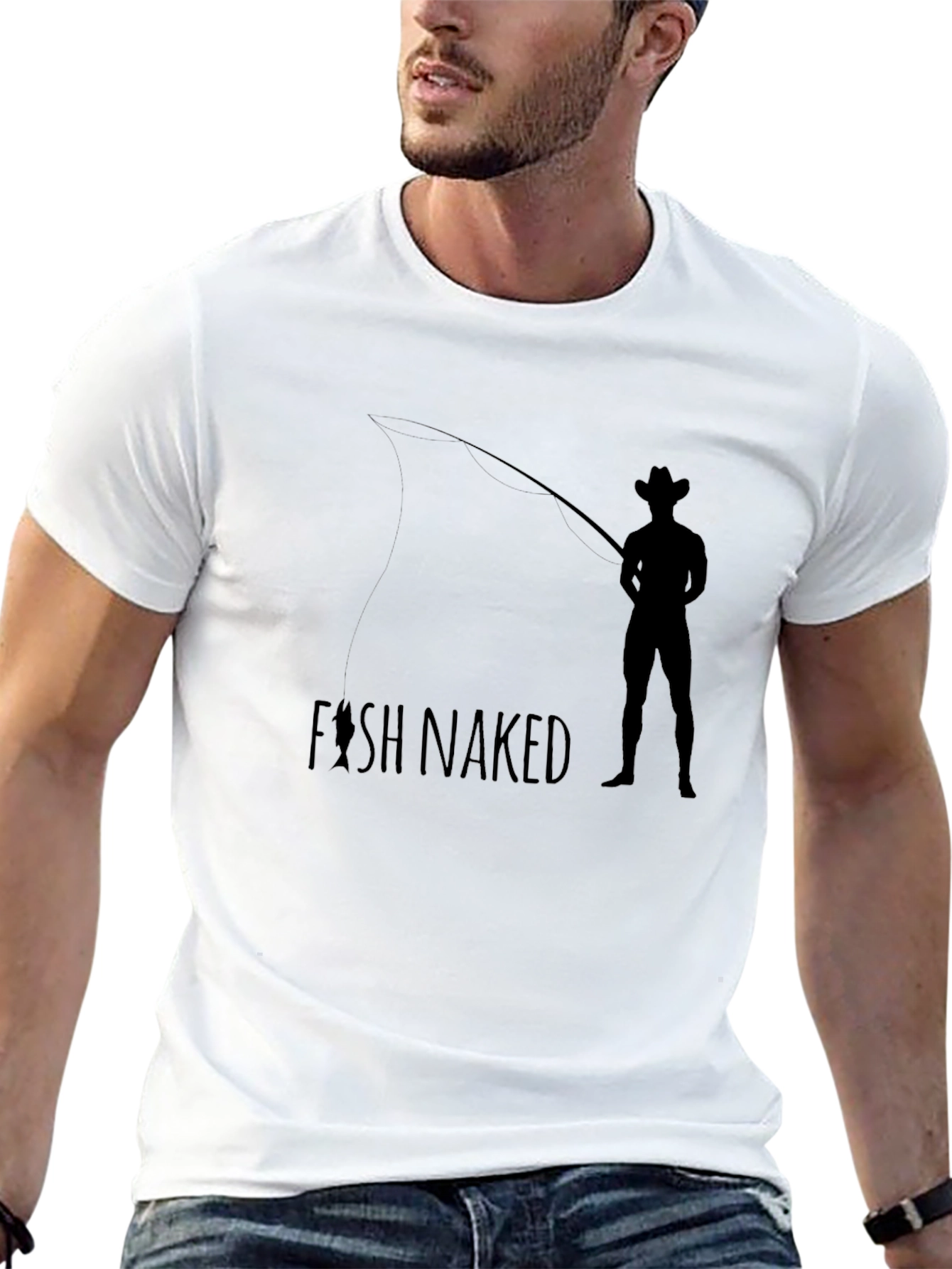 Black Fish Naked T-Shirt - Black Graphic Tee view 13