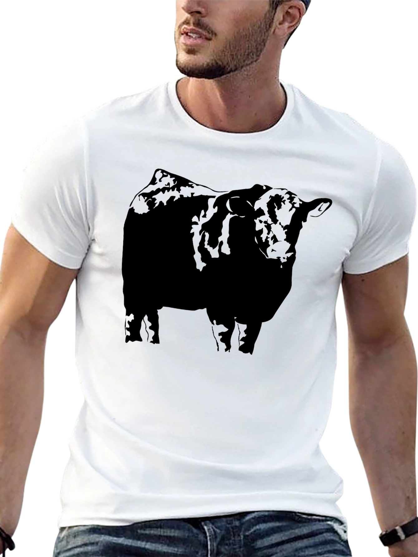 Black Black Angus Bull T-Shirt - Bold Graphic Tee view 13