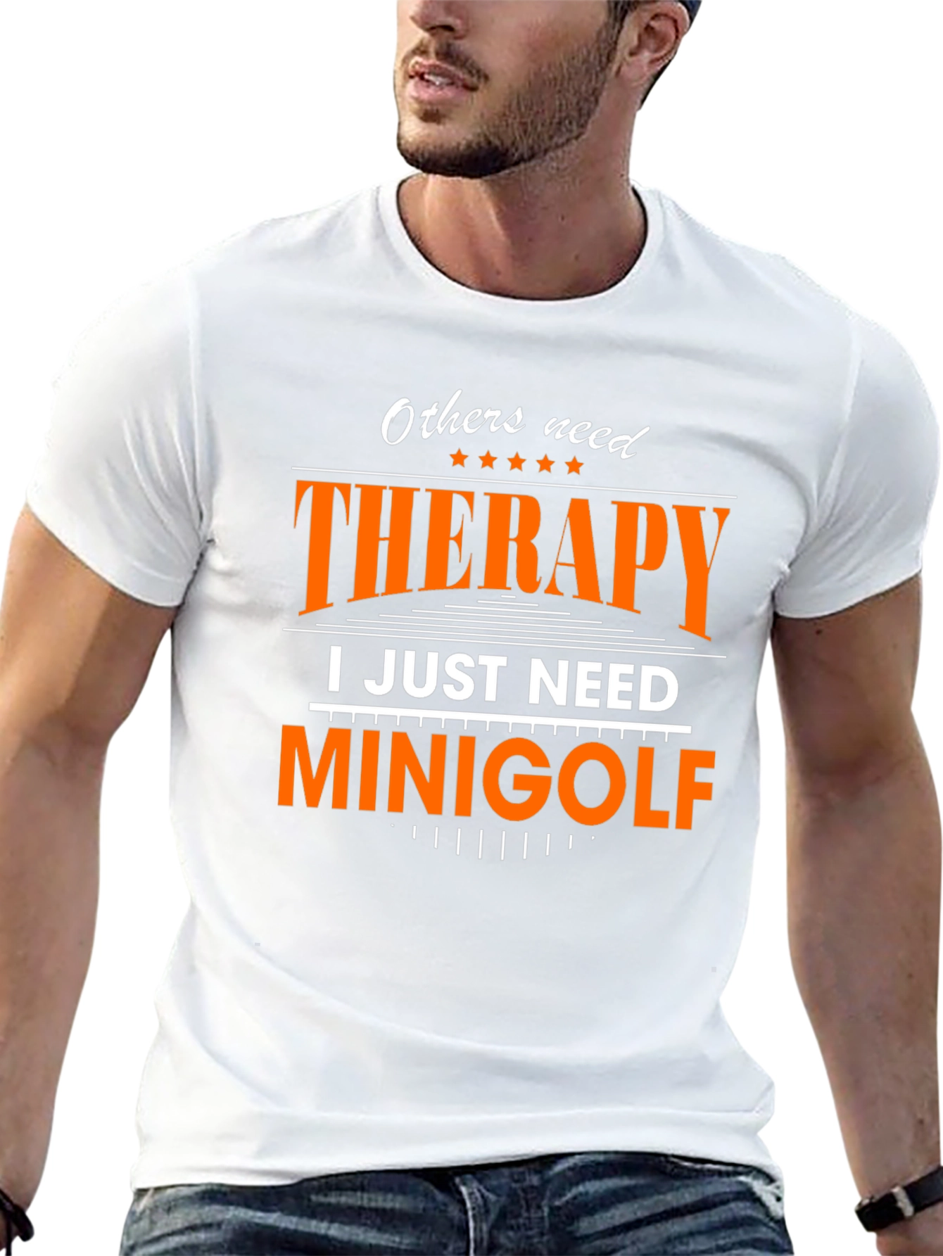 Black Therapy Minigolf T-Shirt Funny Golf Tee view 13