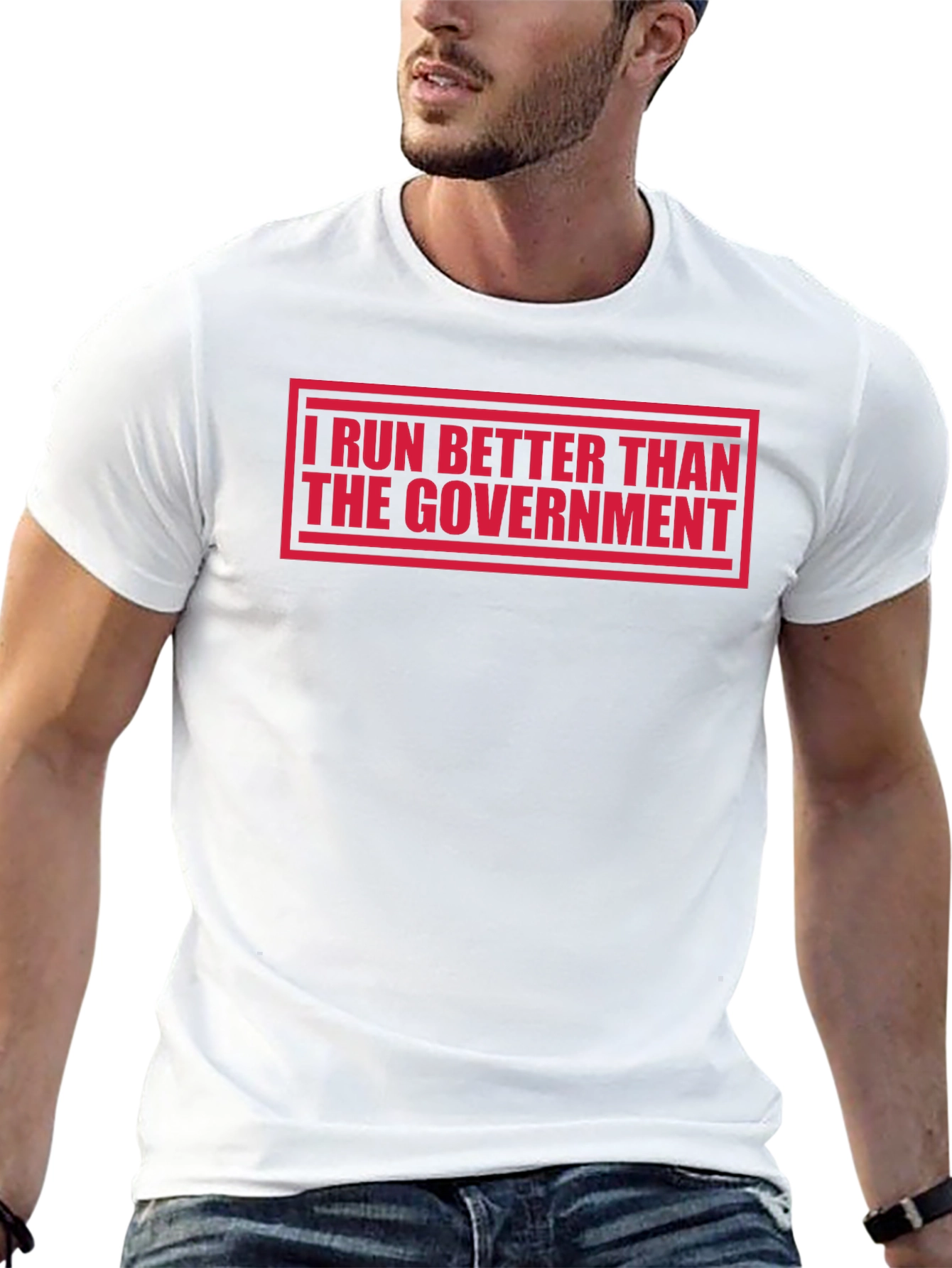 Black I Run Better Than The Government T-Shirt view 13