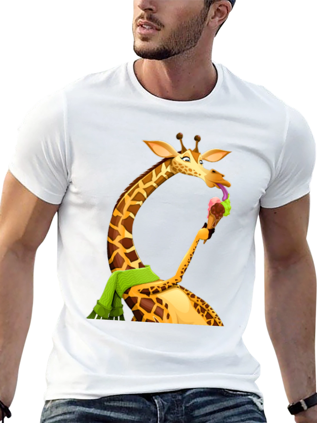 Black Giraffe Ice Cream T-Shirt - Fun Novelty Tee view 13