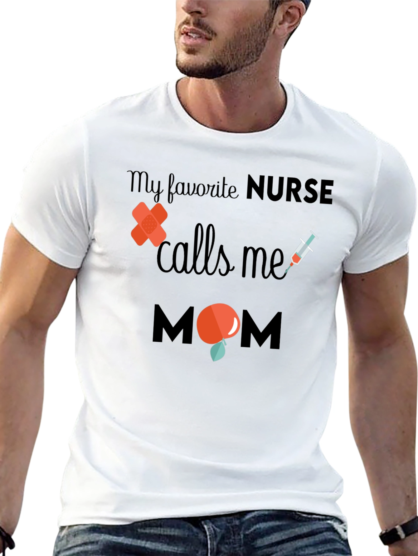 Black Nurse Mom T-Shirt - Favorite Nurse Gift view 13