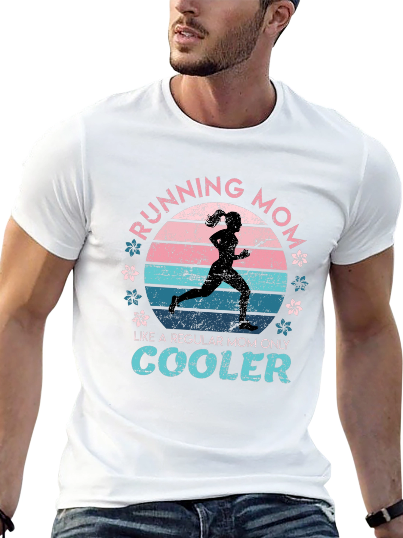 Black Running Mom T-Shirt - Like a Regular Mom Only Cooler view 13