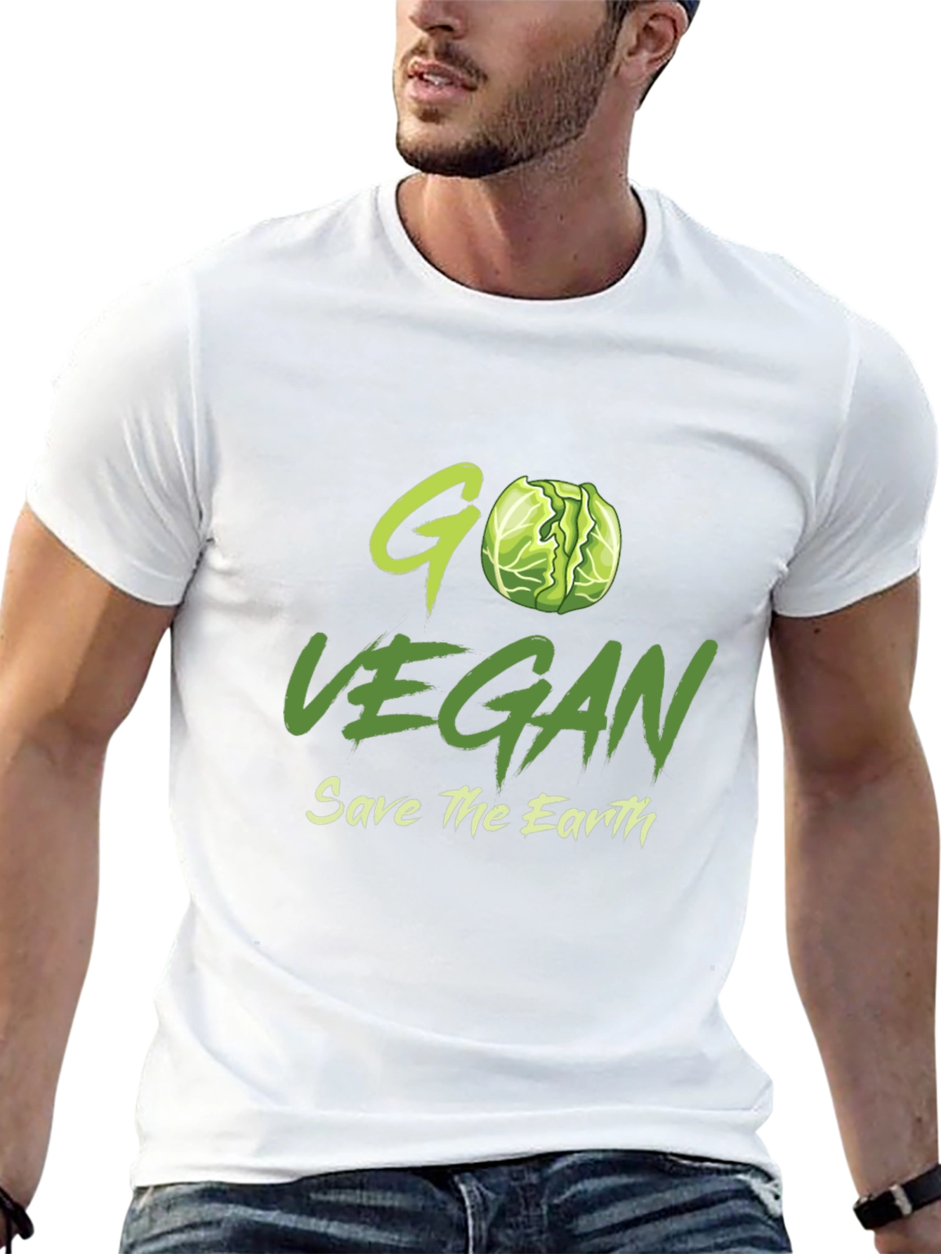 Black Go Vegan T-Shirt - Save the Earth Tee view 13