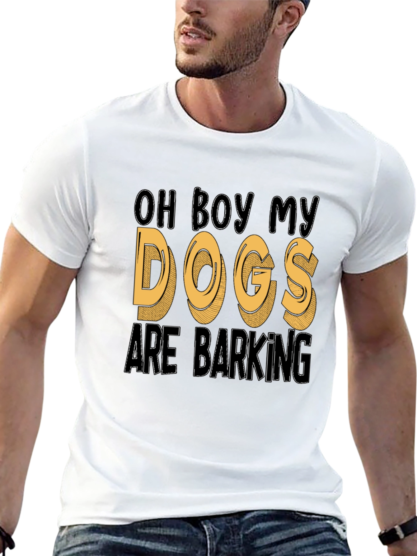 Black Oh Boy My Dogs Are Barking Funny T-Shirt view 13